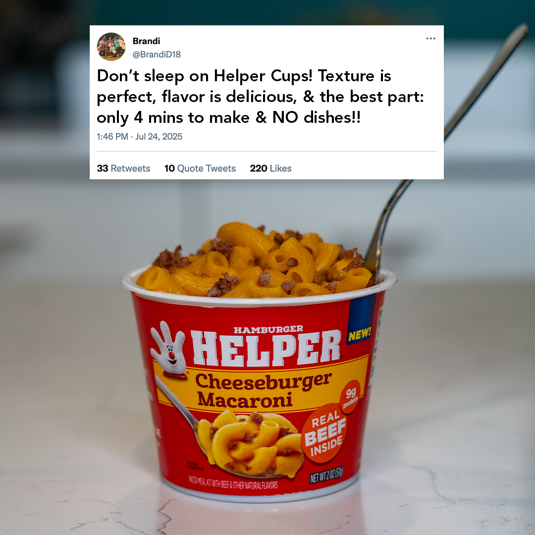 Helper Facebook ad: Big Savings, Bigger Flavor