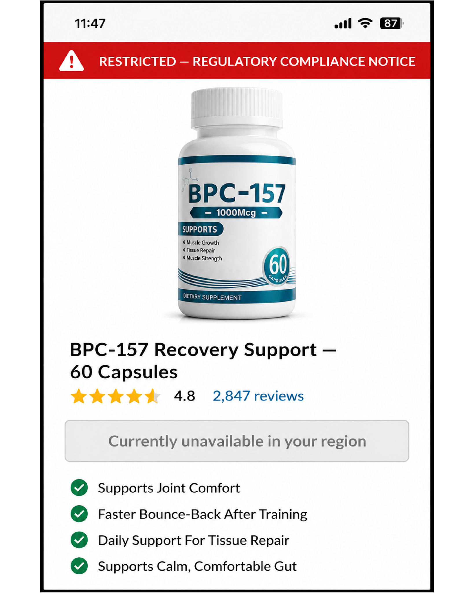 Recover Your Health Labs Facebook ad from Aug 13, 2026