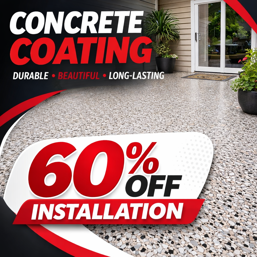 NINJA Concrete Coatings Facebook ad: 𝟲𝟬% 𝗢𝗙𝗙 𝗜𝗻𝘀𝘁𝗮𝗹𝗹𝗮𝘁𝗶𝗼𝗻