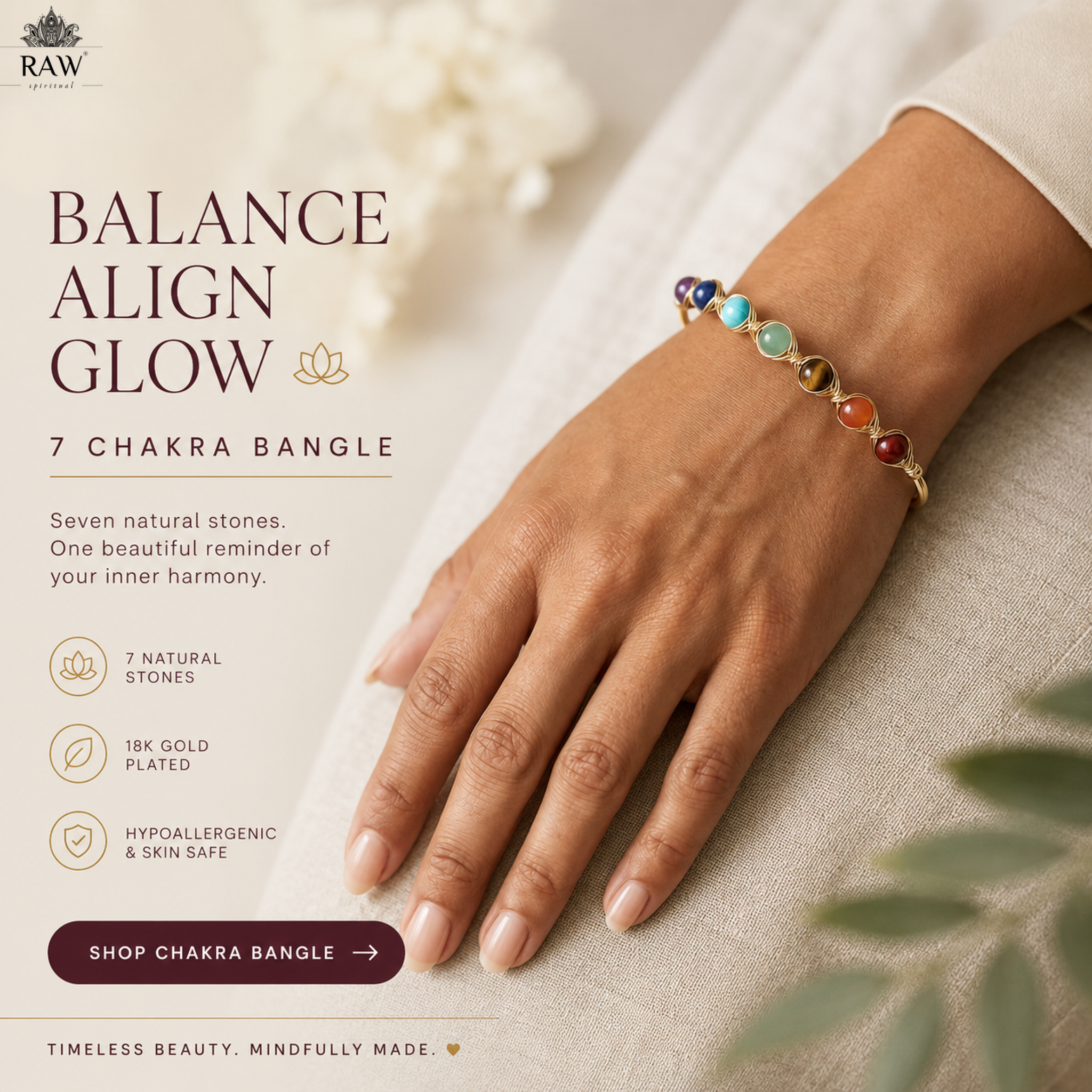 Raw Spiritual Facebook ad: Your Energy Is Blocked. This Bracelet Fixes It in Seconds.