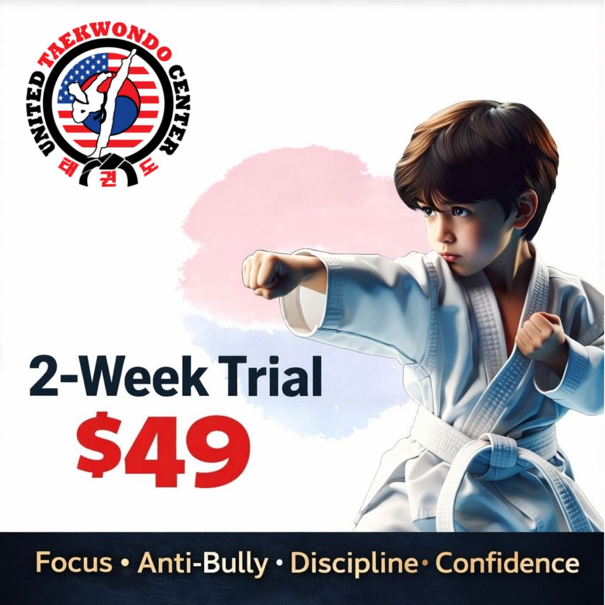United Taekwondo - Rochelle Park Facebook ad: More than kicks and punches.