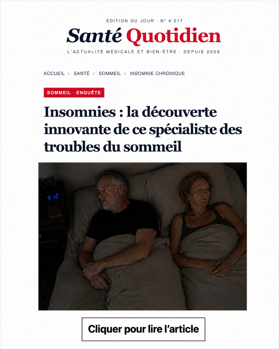 Calmee Facebook ad: L'avis d'un médecin du sommeil