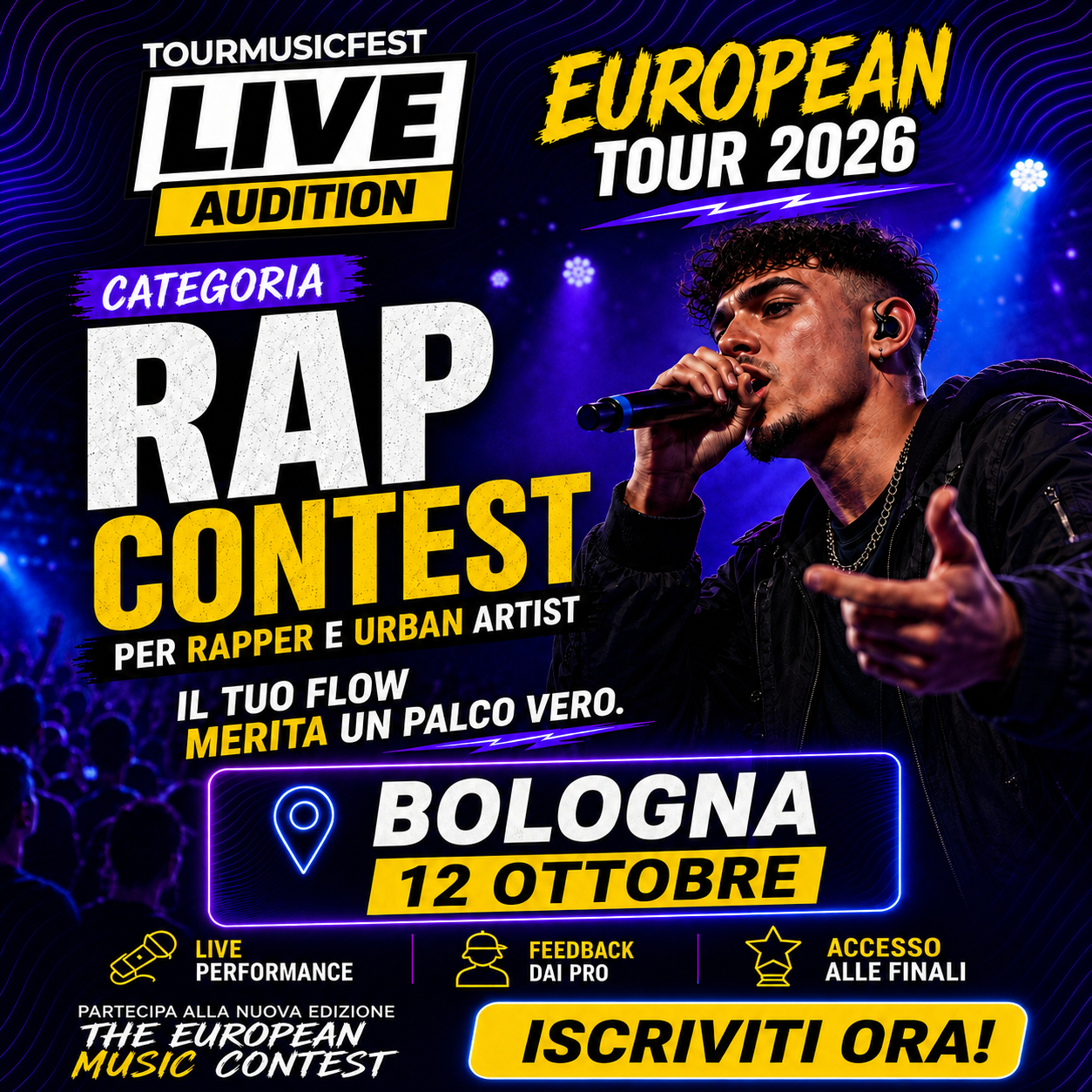 Tour Music Fest Facebook ad: Rap contest a Bologna Partecipa!