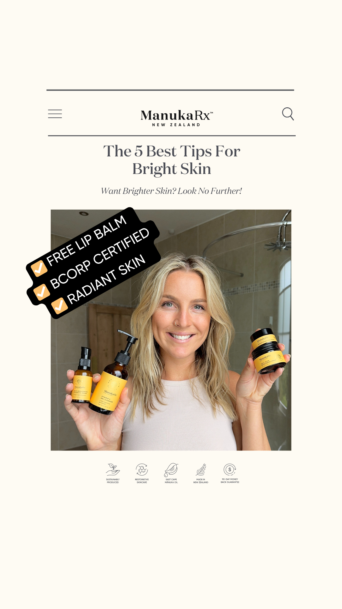 ManukaRx Natural Skincare Facebook ad