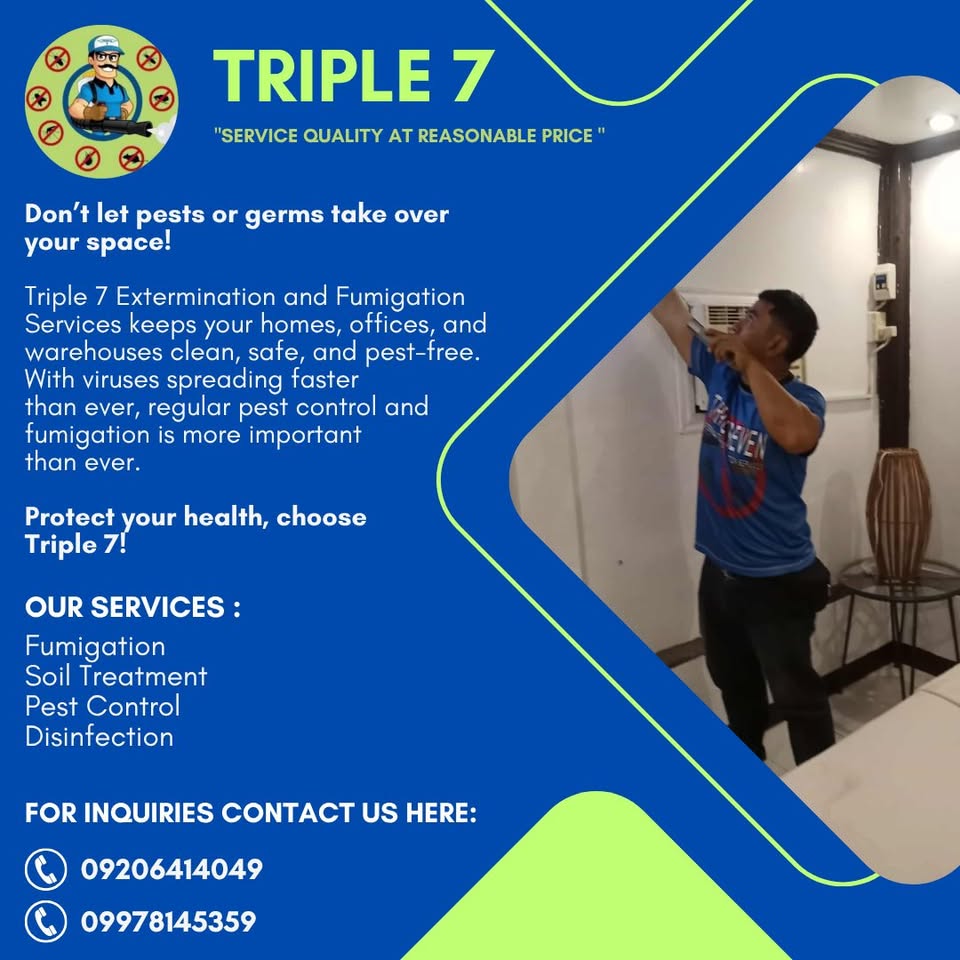 Triple 7 Extermination and Fumigation Services Facebook ad: TRIPLE 7 Extermination and Fumigation Services (PEST…