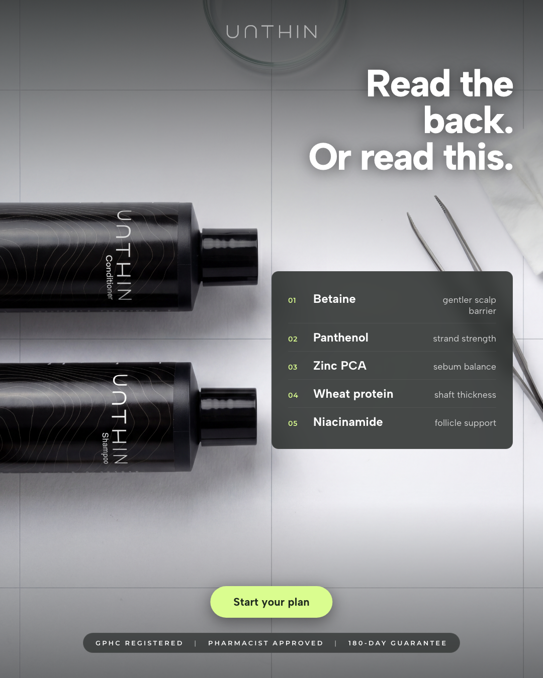 Unthinhair Facebook ad