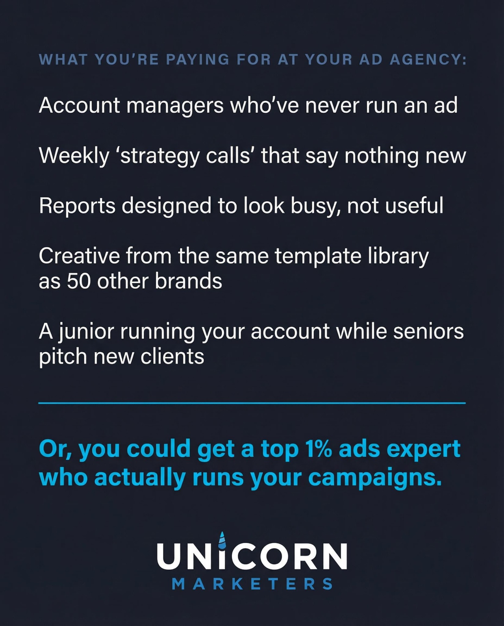 Maxwell Finn Facebook ad: Our Free Assessment Call Puts Agencies To Shame