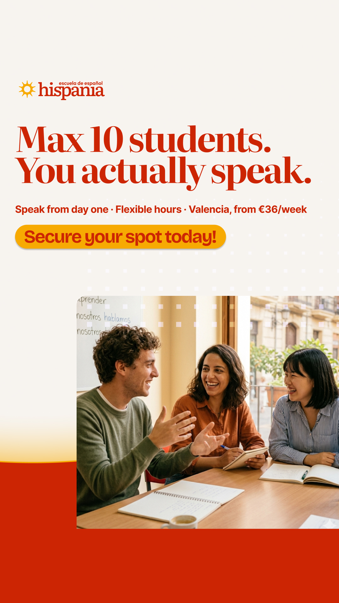 Hispania, escuela de español Facebook ad