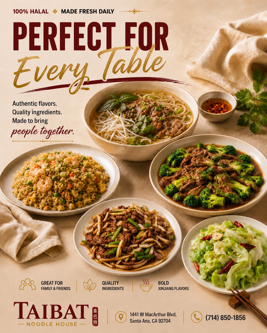 Taibat Noodle House Facebook ad: Group dinner sorted Took a bunch of us…