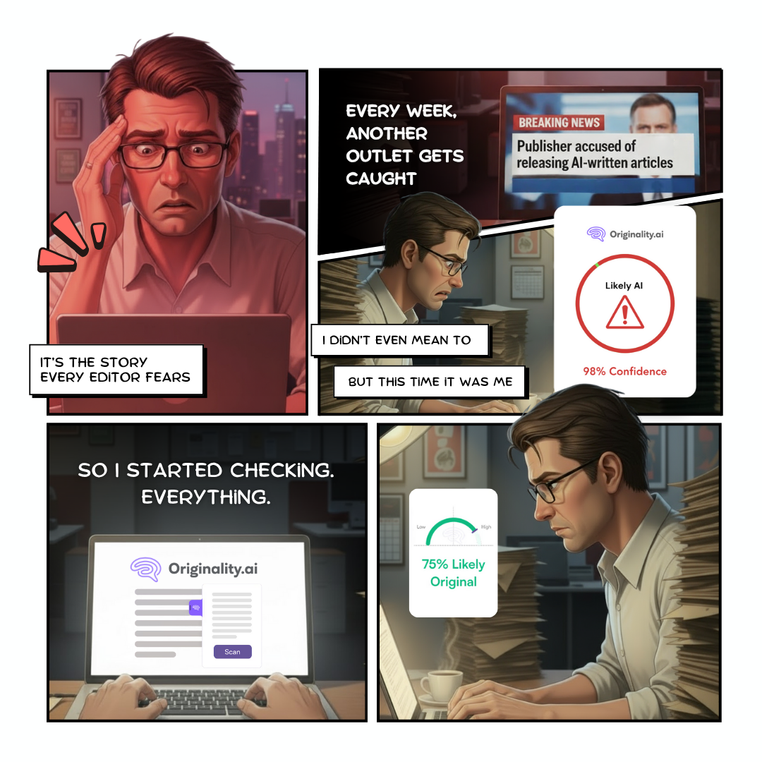 Originality.AI - AI Detection and Plagiarism Checking Facebook ad