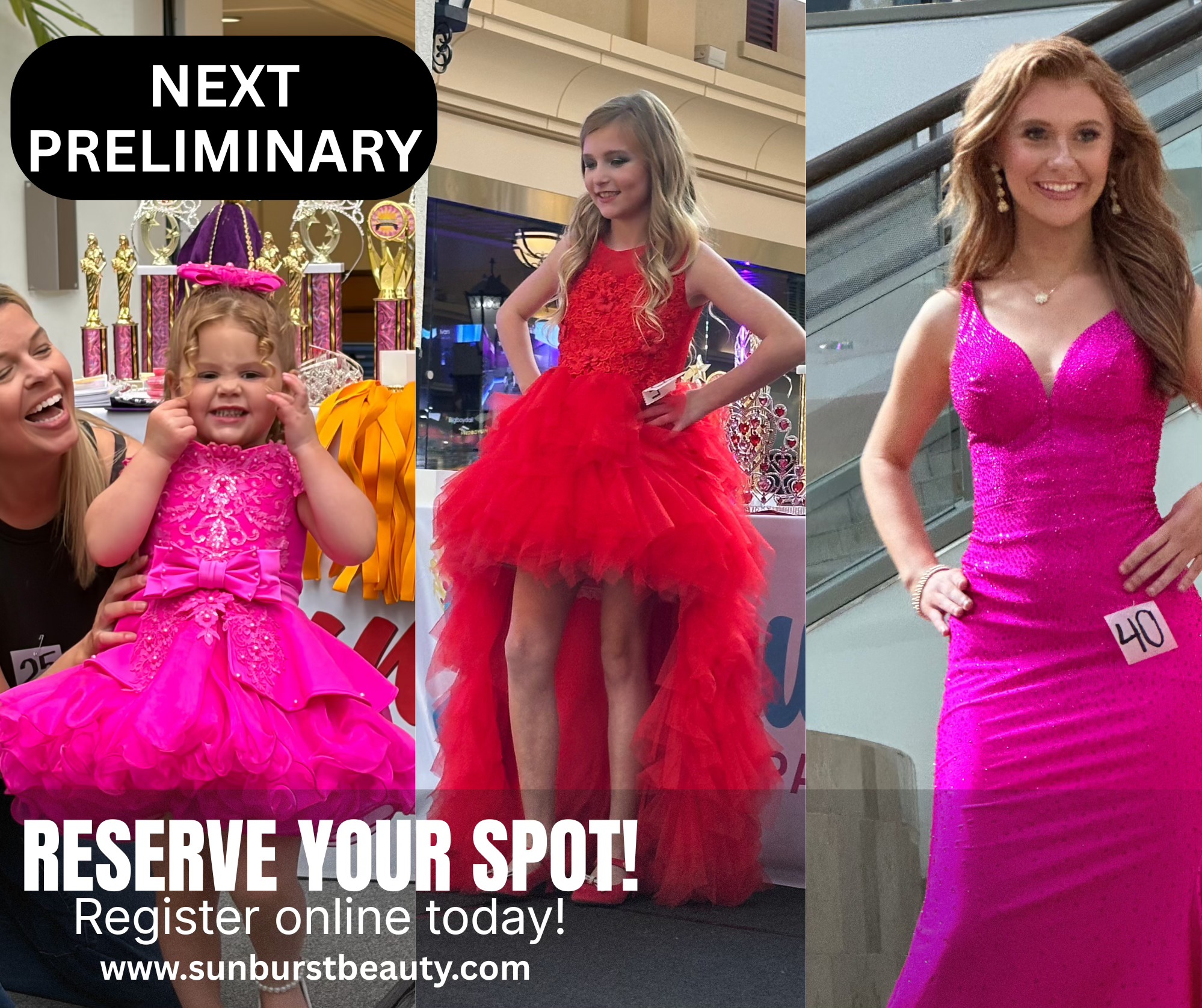 Sunburst International Beauty Pageants Facebook ad: Unleash Your Child's Inner Star