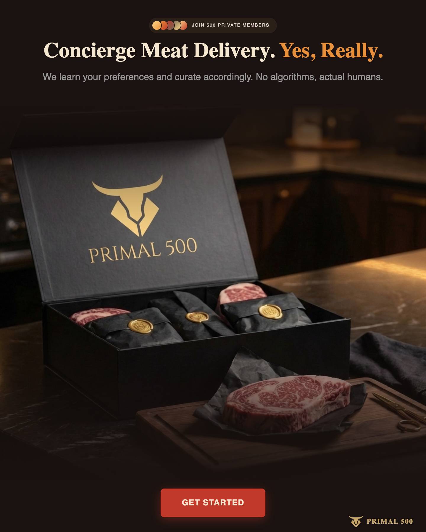 Primal 500 Facebook ad: Concierge Meat Delivery. Yes, Really.