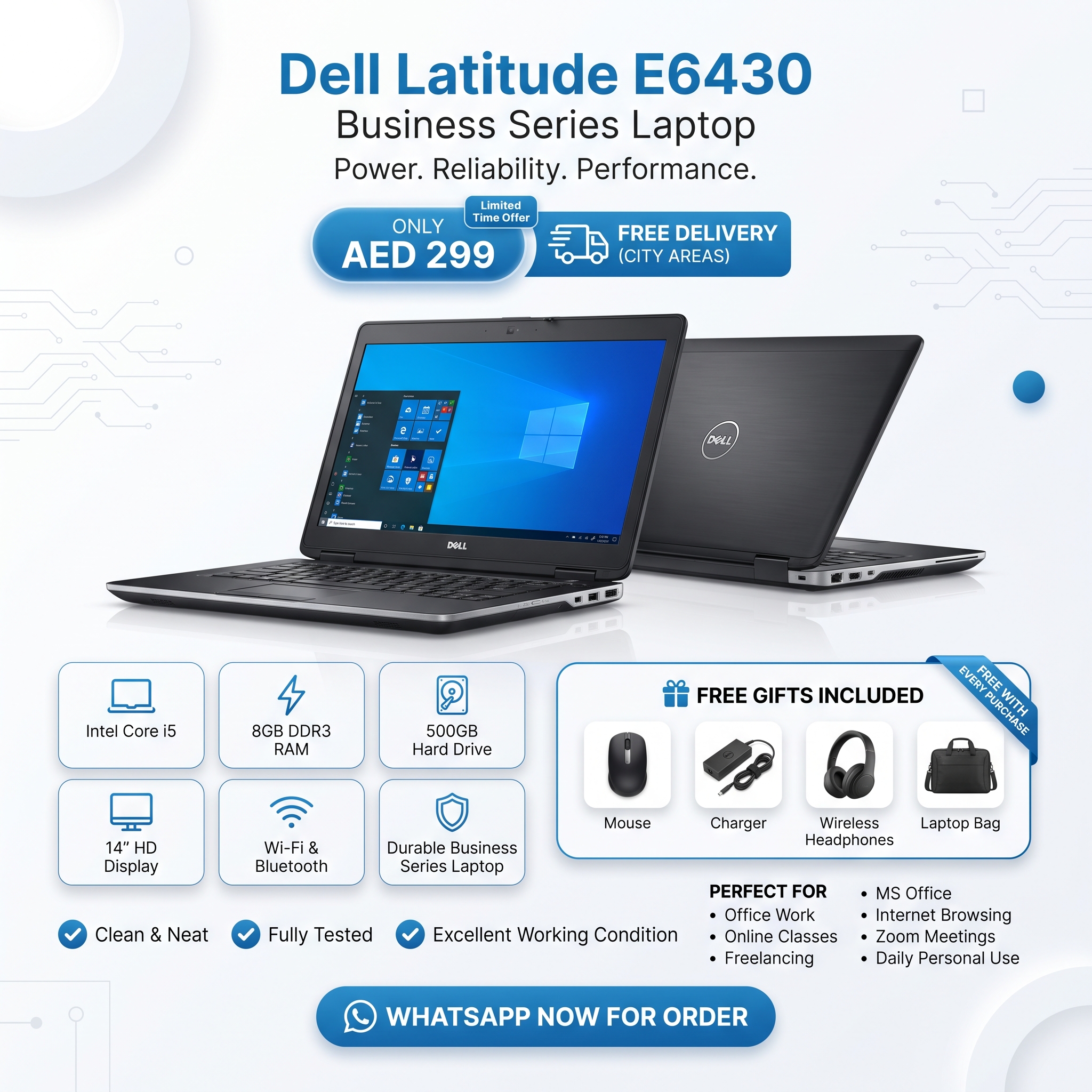 Prime Touch Facebook ad: Dell Latitude, AED 299 + 4 FREE Gifts…