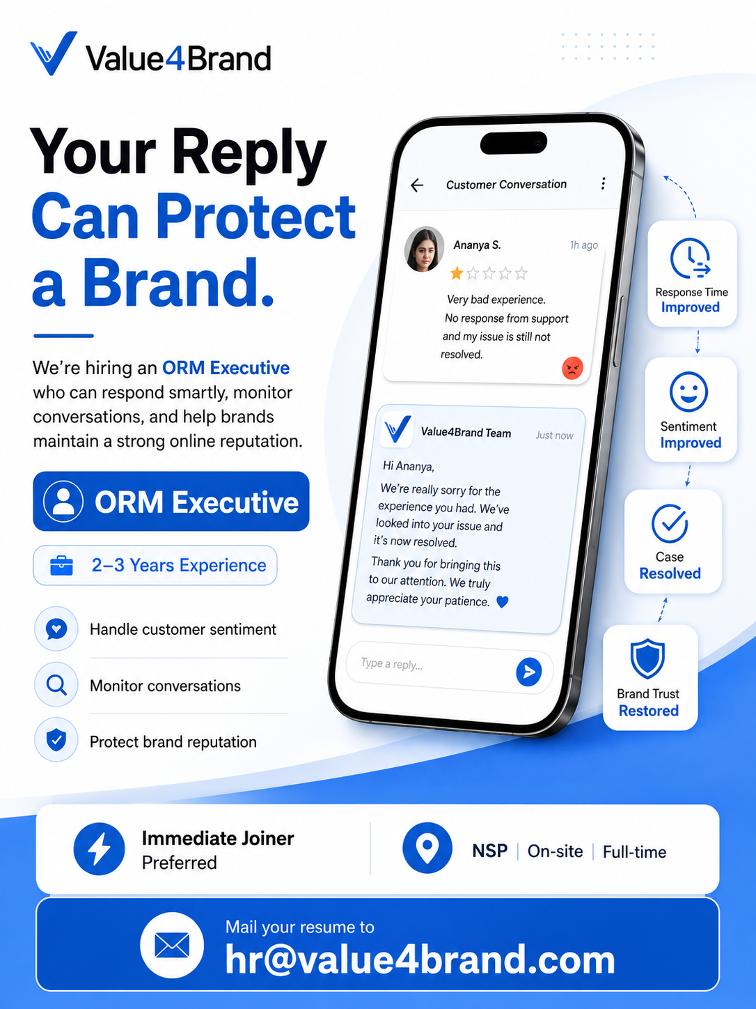 Newssamachar Facebook ad: Join Value4Brand as ORM Executive