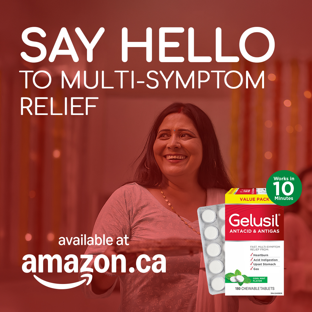 Gelusil Facebook ad: Say hello to Amazon where you'll find Gelusil…