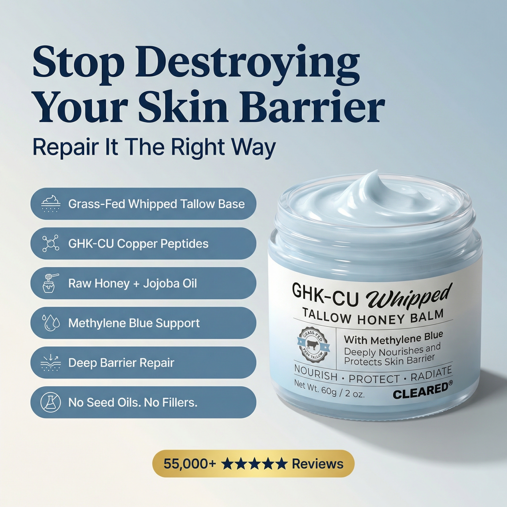 TryCleared Facebook ad: Upgrade Your Skin, 53% Off