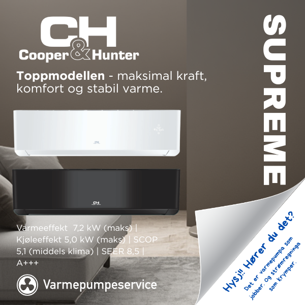 Varmepumpeservice AS Facebook ad: Ny kraftig varmepumpe!