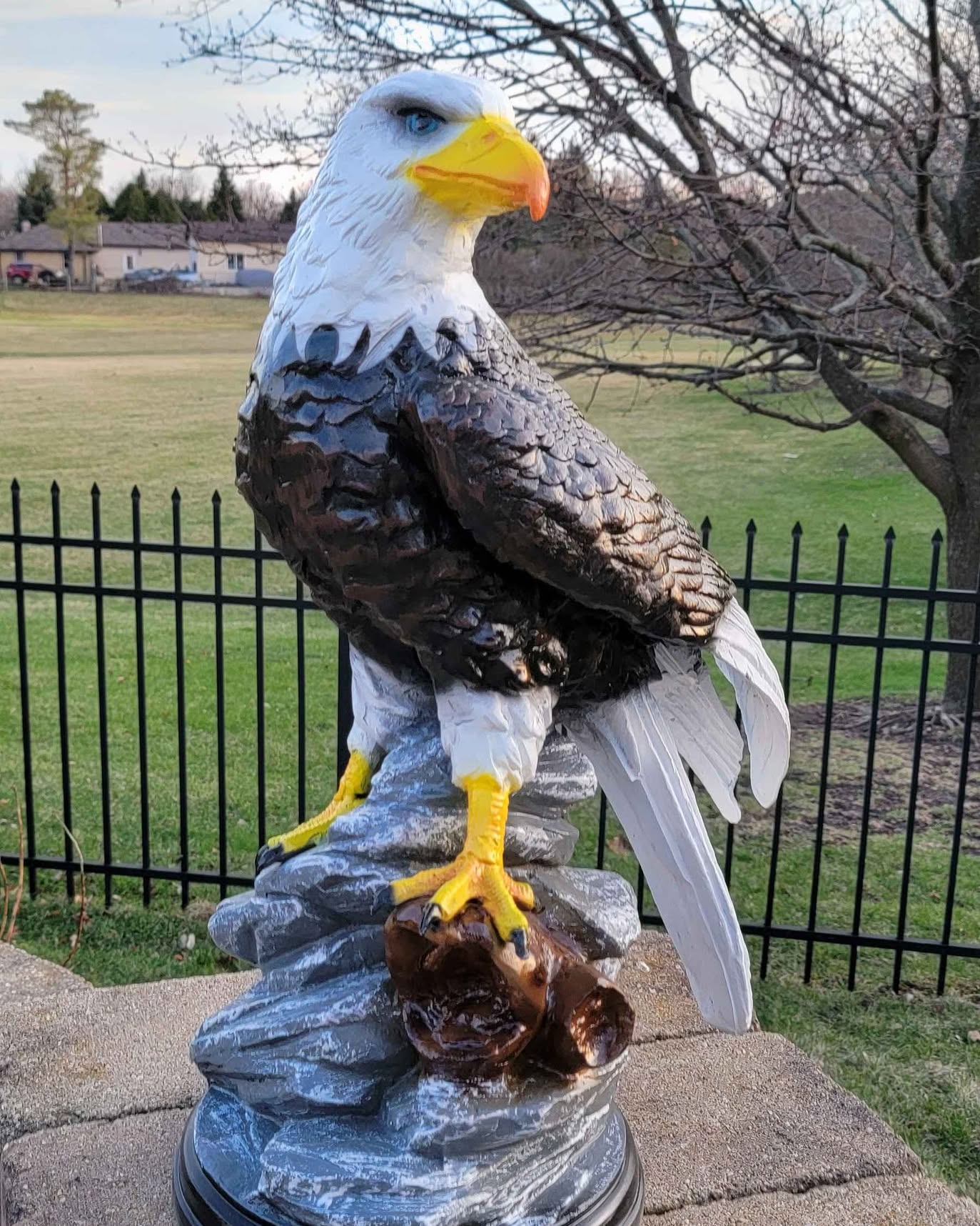 Luis Viramontes Facebook ad: 27 Stunning Bald Eagle on Rock Cast Aluminum Metal Art…