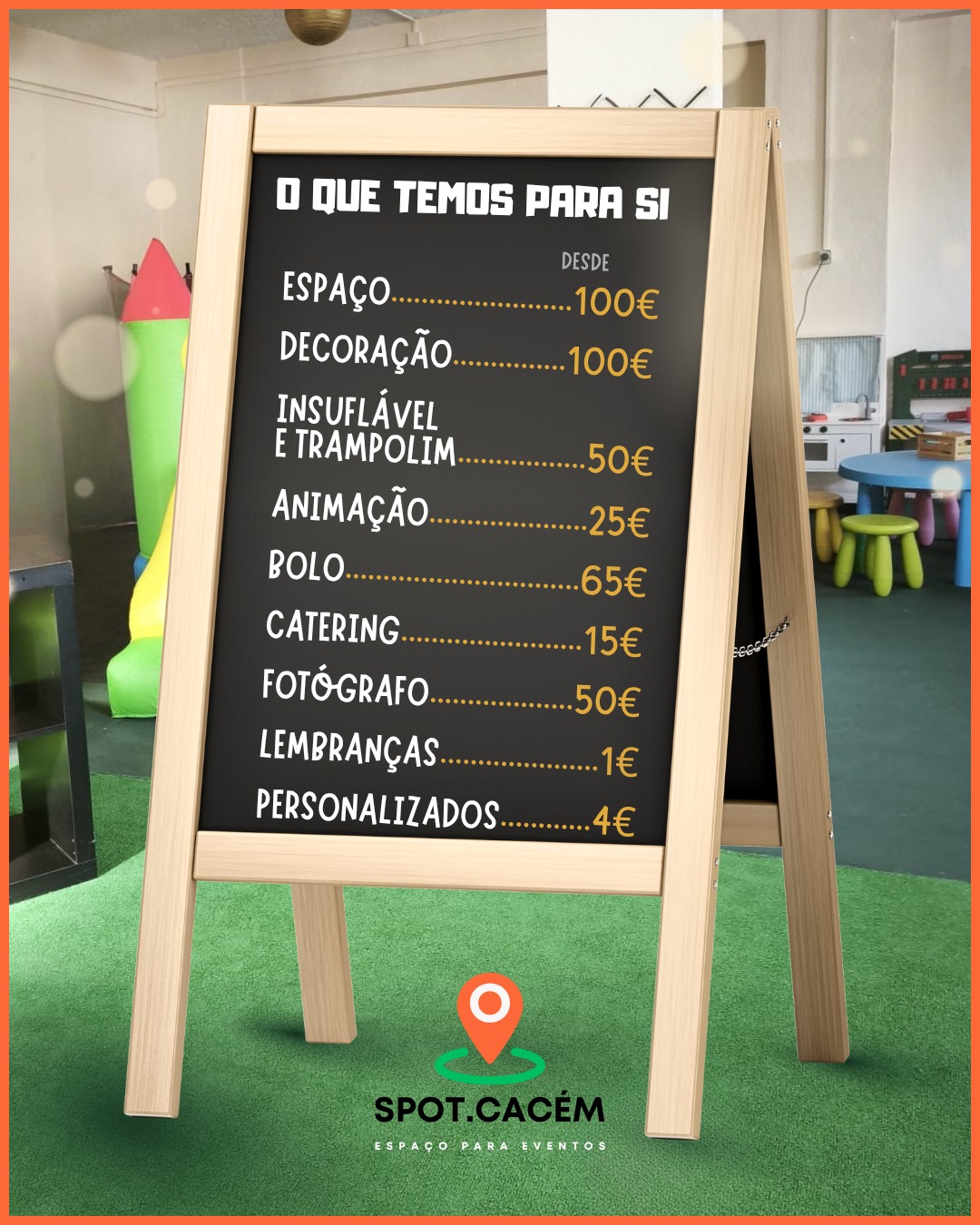 O SPOT CACÉM Facebook ad: Tudo para a sua festa… num só lugar!