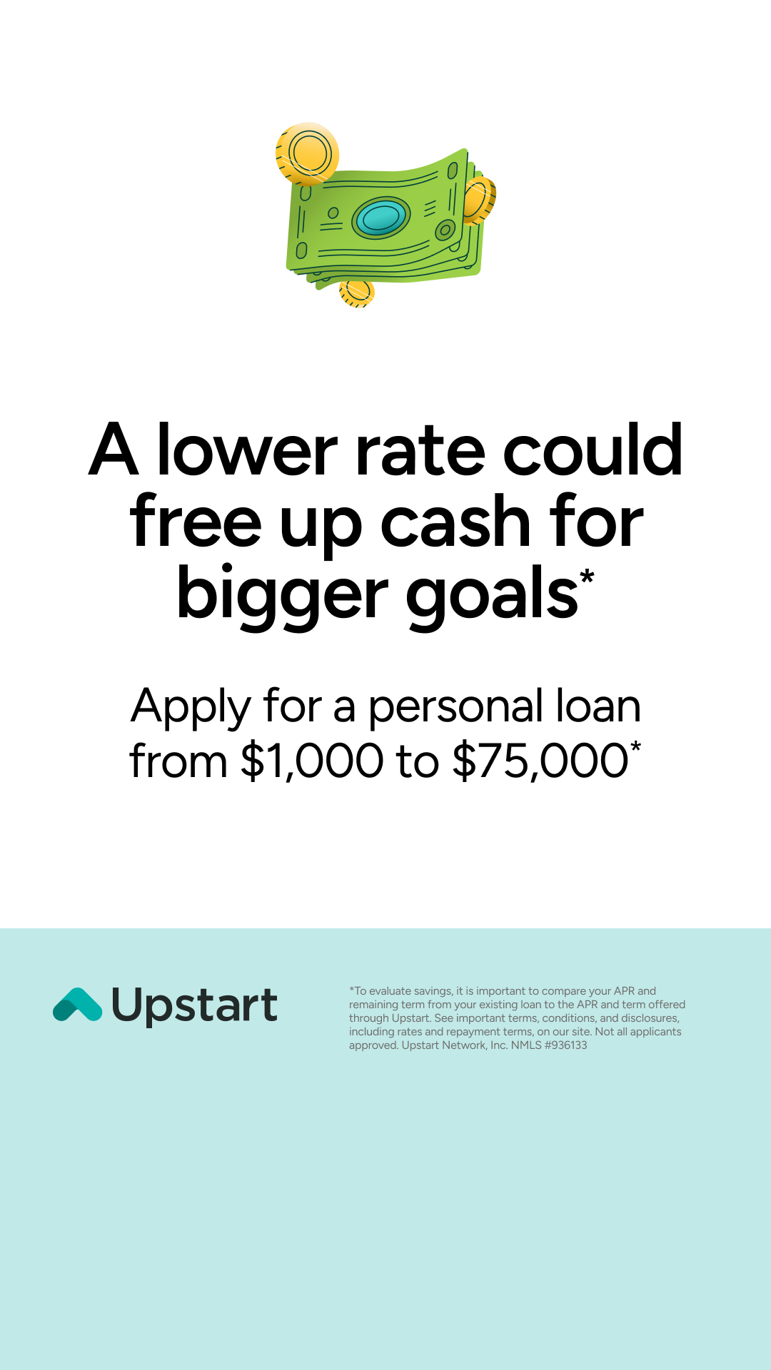 Upstart Facebook ad