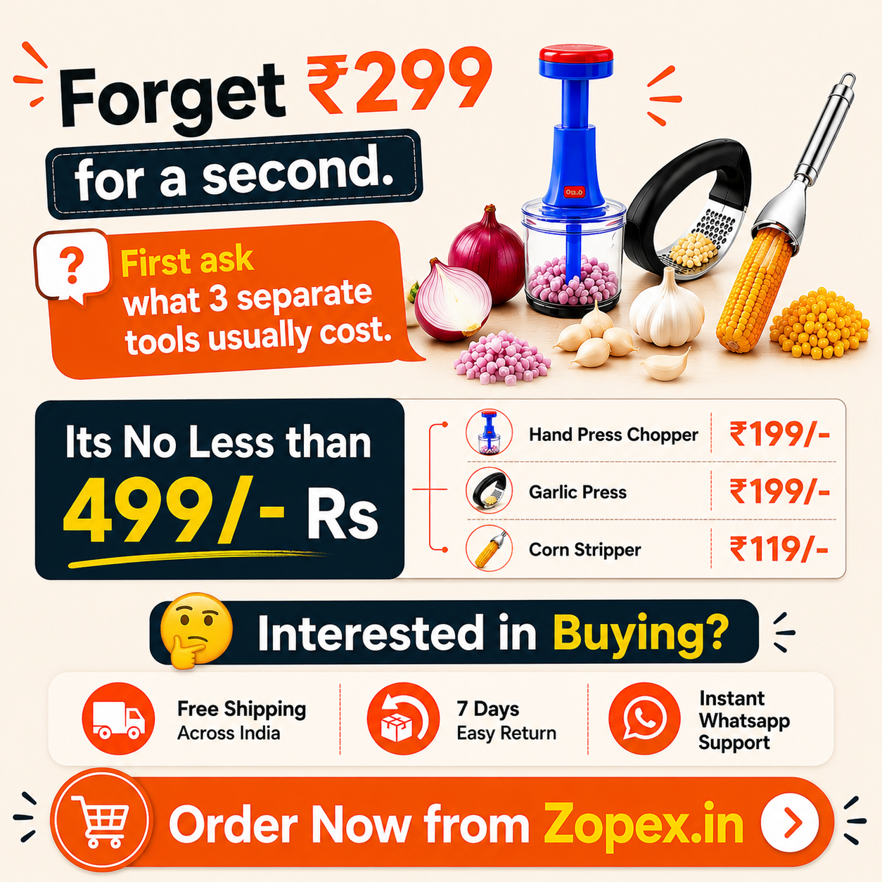 Zopex.in Facebook ad: Your kitchen deserves smarter tools, not expensive ones.