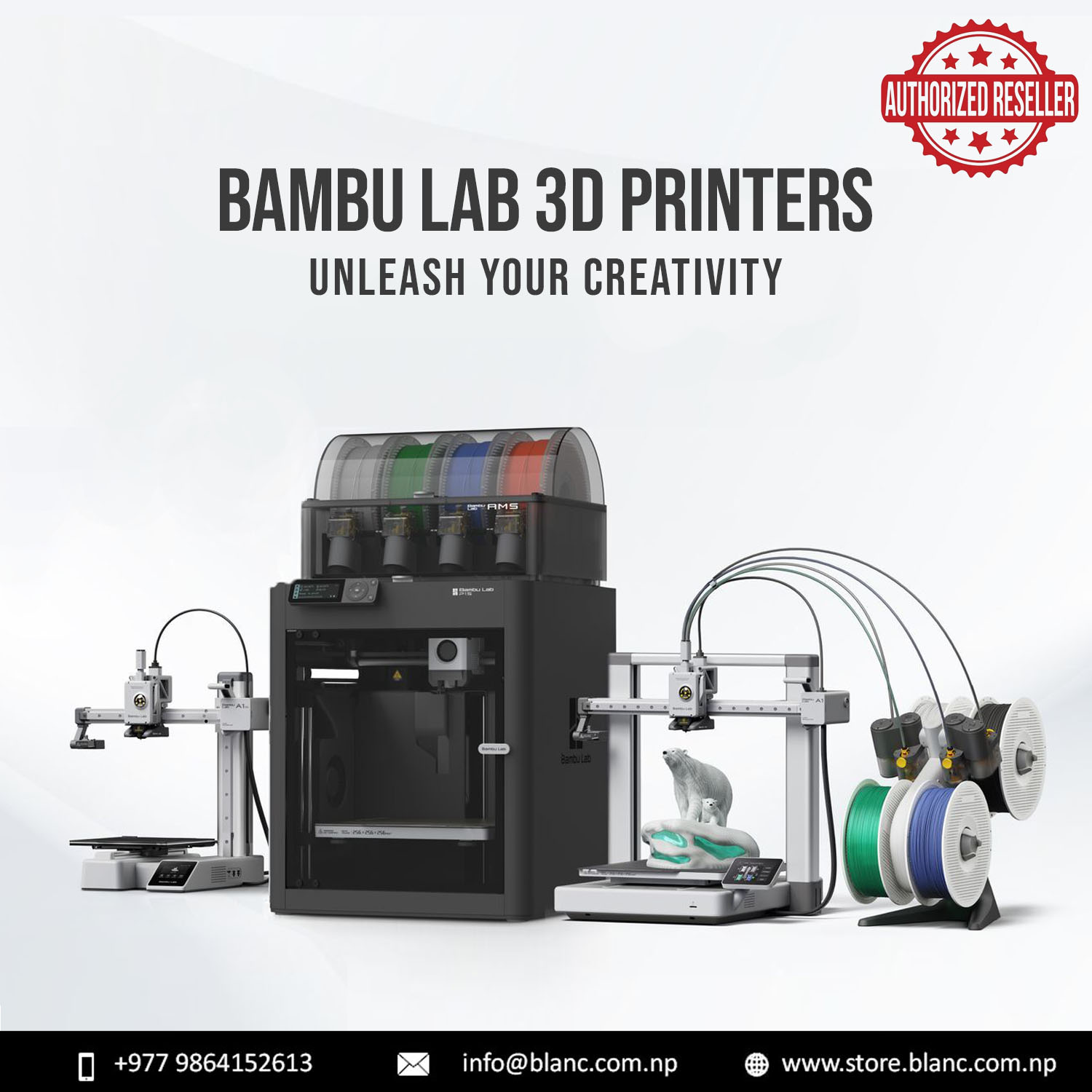 Blanc Tech Facebook ad: Authorized Reseller for Bambu Lab & Anycubic 3D…