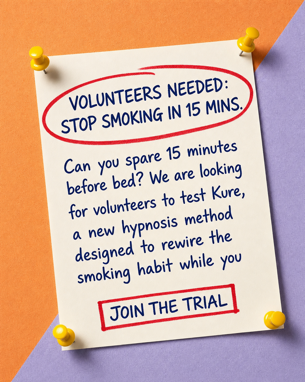 Hypnosis to Stop Smoking Facebook ad