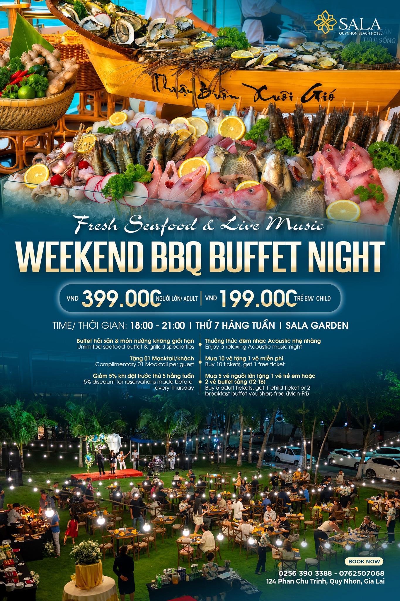Sala QuyNhon Beach Hotel Facebook ad: SEA FLAVOR BBQ - HƯƠNG VỊ CỦA BIỂN