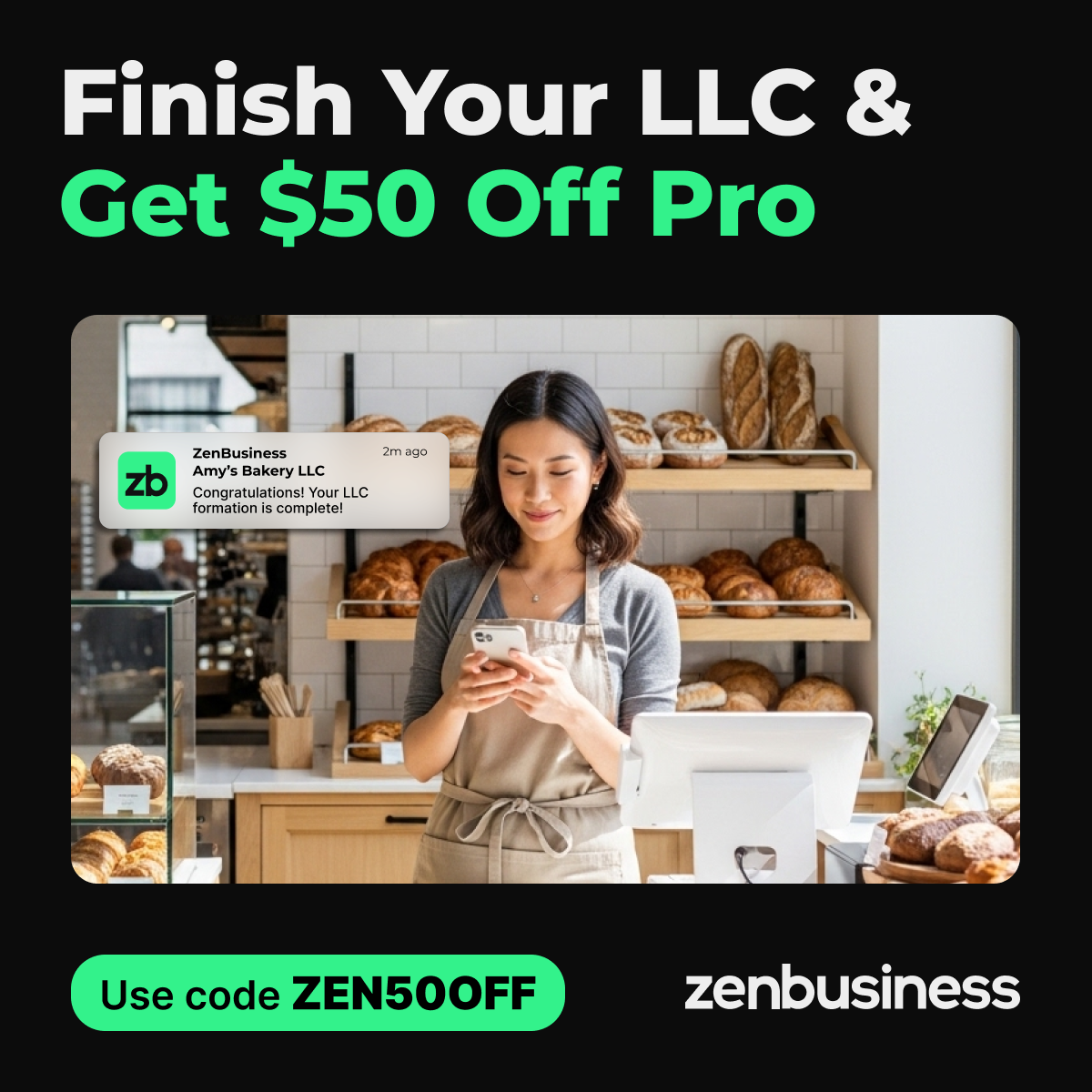 ZenBusiness Facebook ad