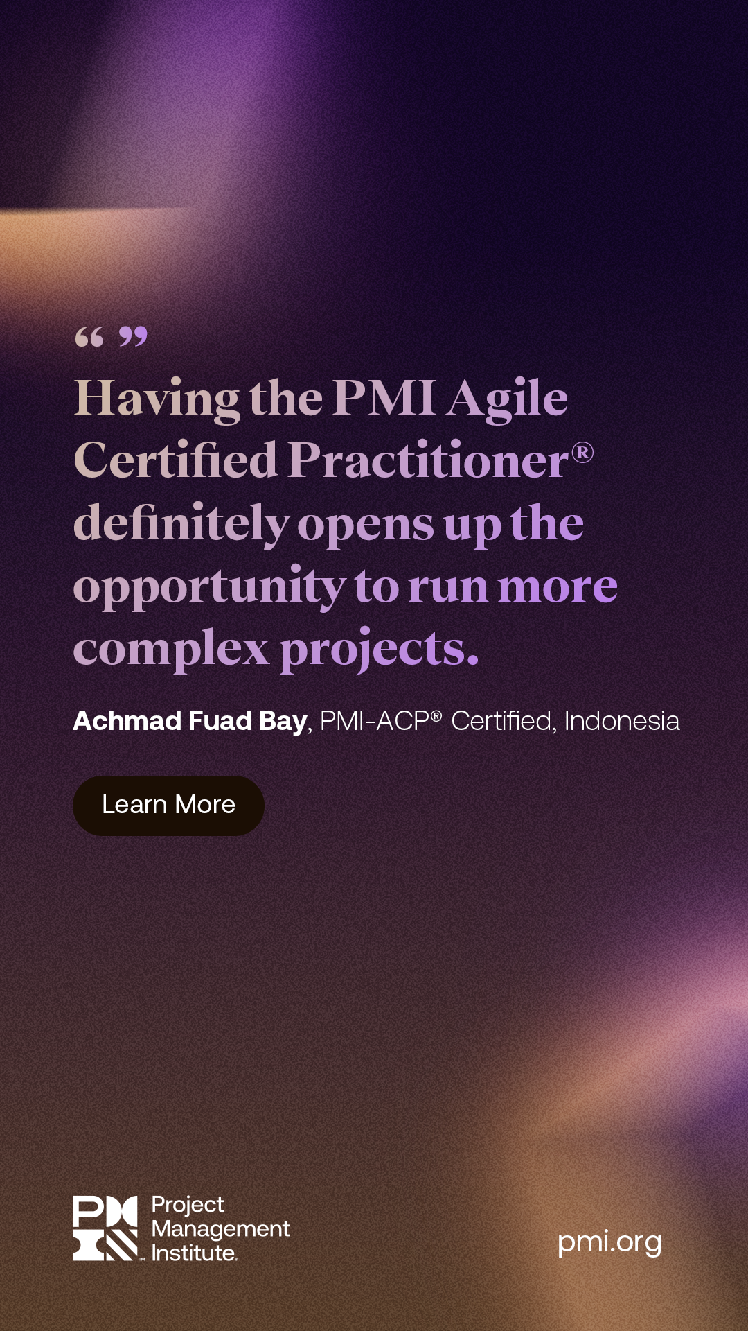 Project Management Institute Facebook ad