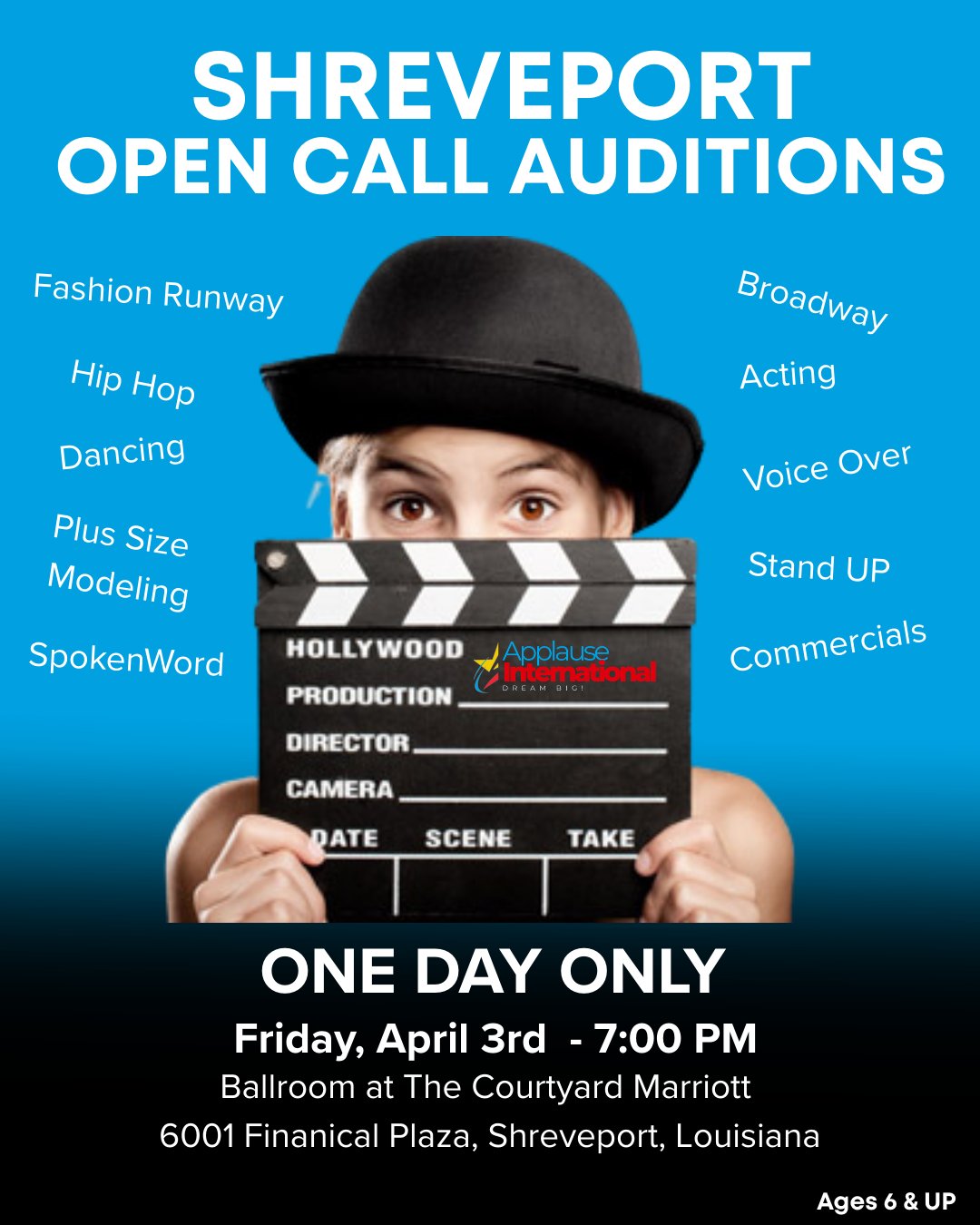 Applause International Facebook ad: Audition Now | The ARTS