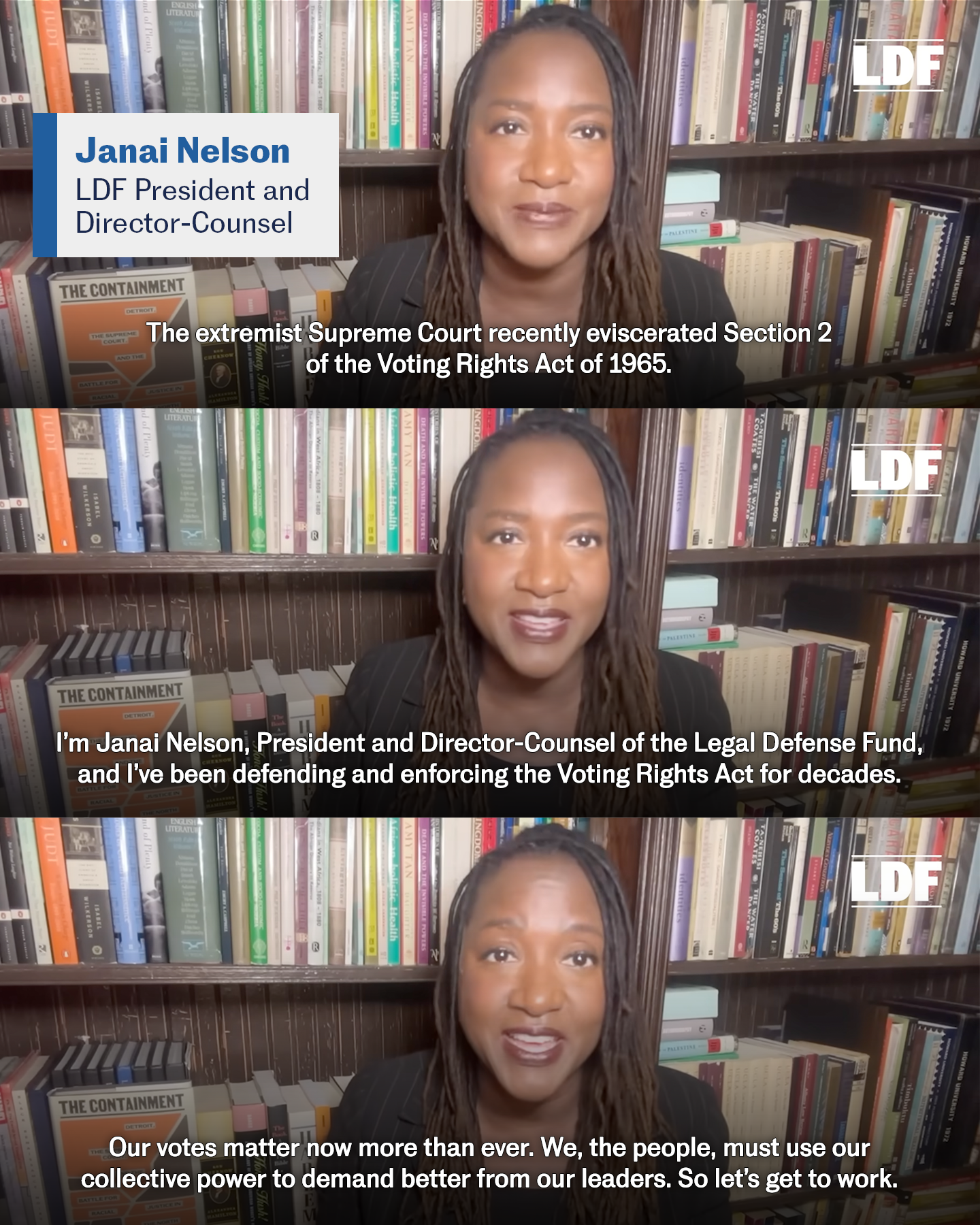 The Legal Defense Fund Facebook ad: Protect Voting Rights: Donate