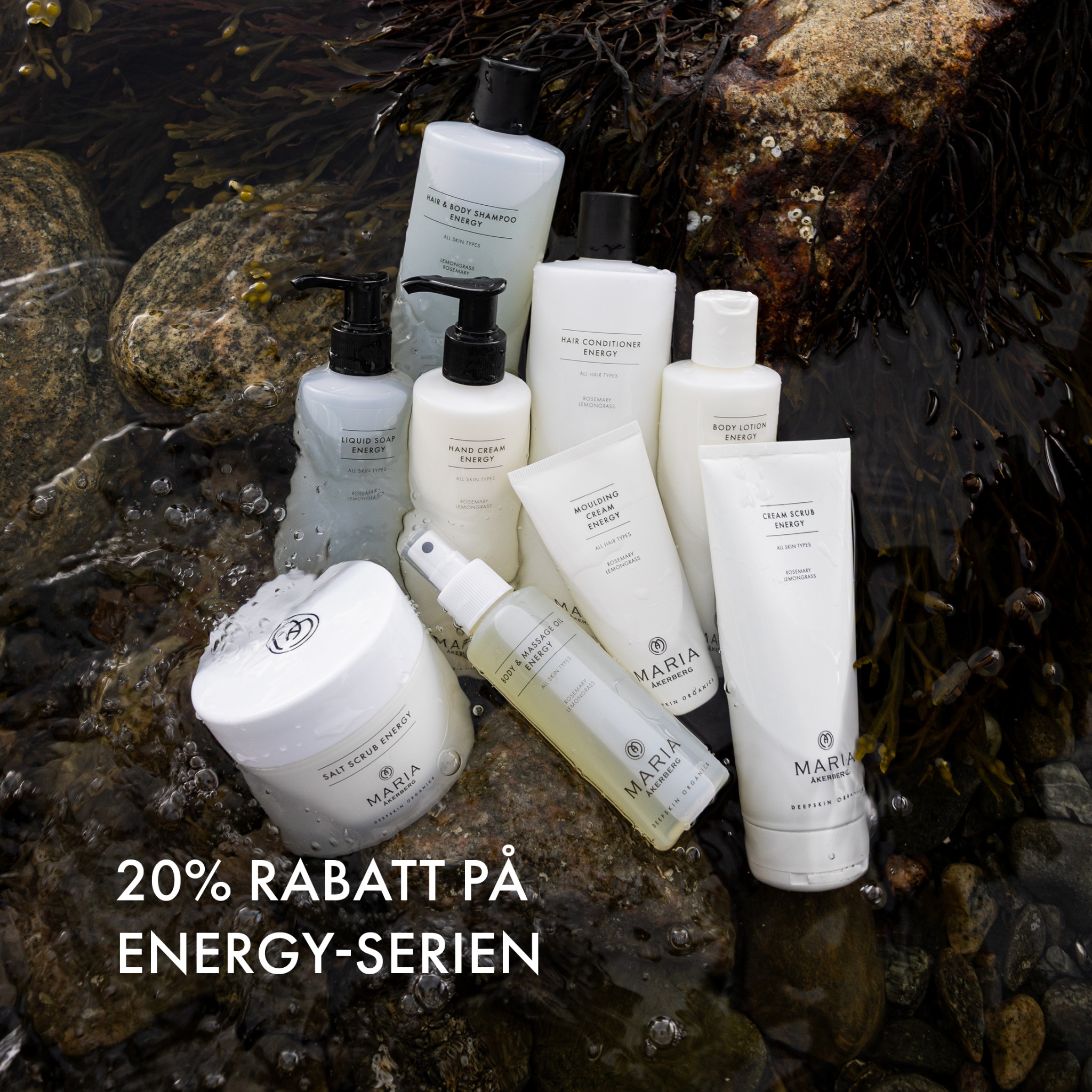 Maria Åkerberg Facebook ad: 20% RABATT PÅ ENERGY-SERIEN