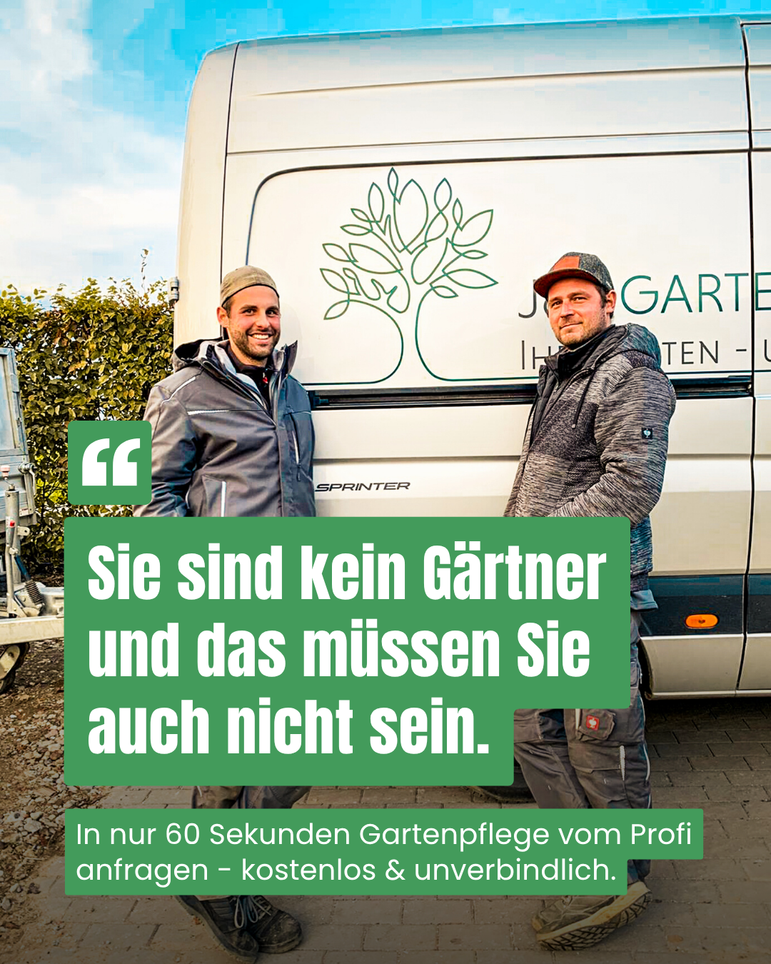 J&S Gartengestaltung Facebook ad: Sie sind kein Gärtner und das müssen Sie auch nicht sein