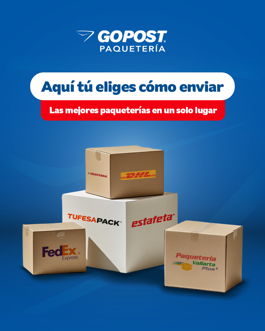 Gopost Facebook ad: Aquí tú eliges cómo enviar