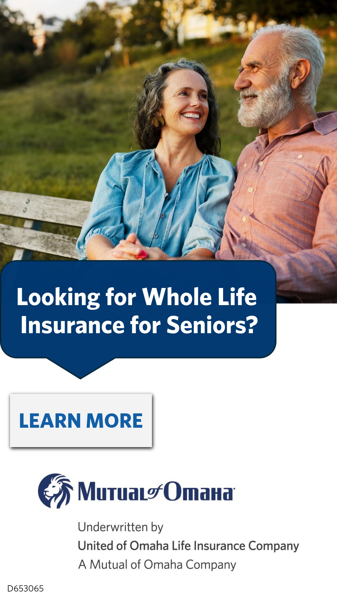 Mutual of Omaha Facebook ad: Whole Life Insurance for Seniors