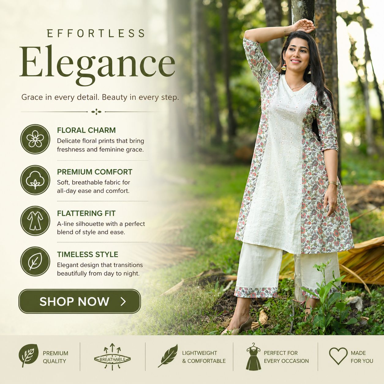 Nakshgeeth Facebook ad: Buy Siya Cotton Kurta Pant Set
