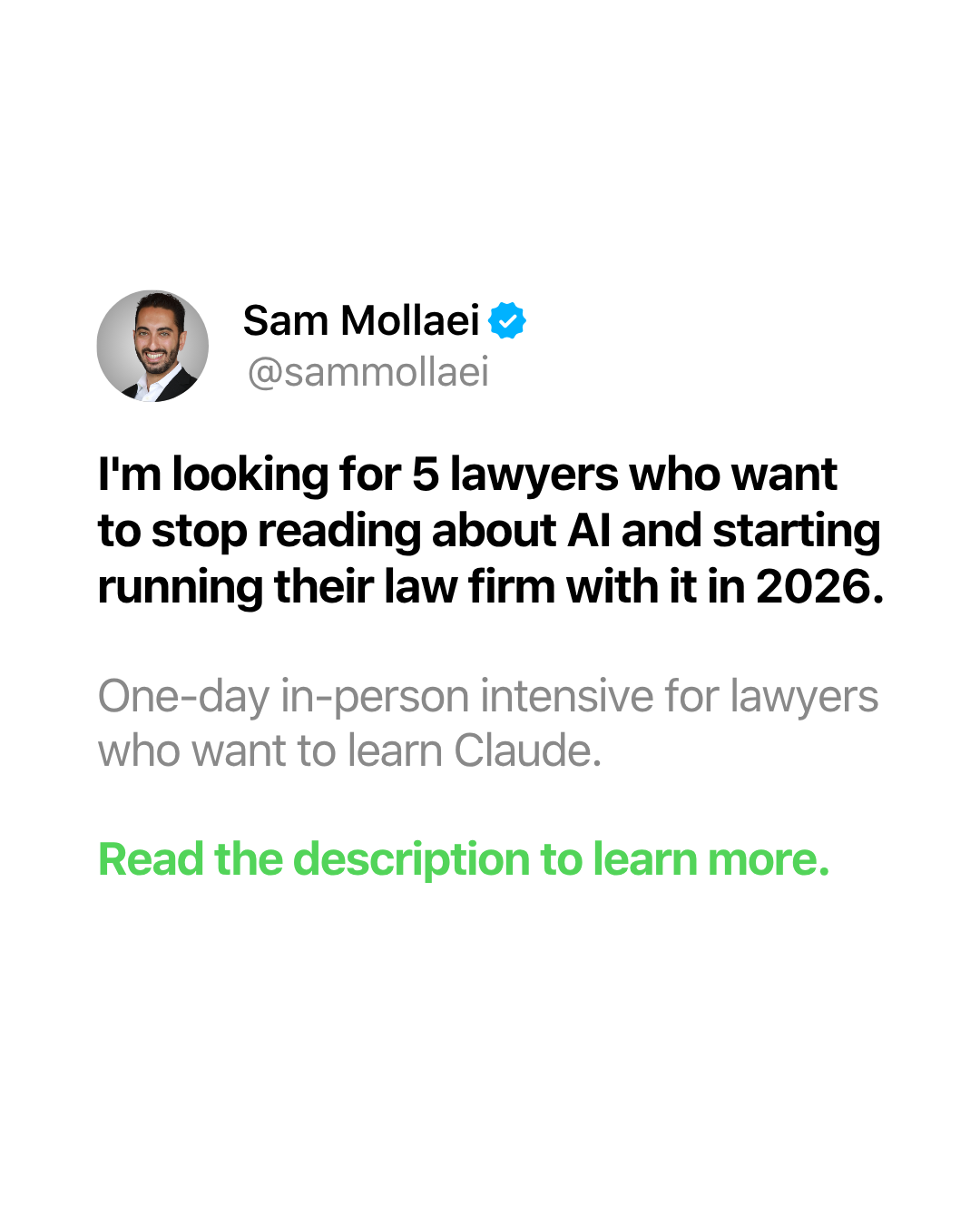 Sam Mollaei Facebook ad