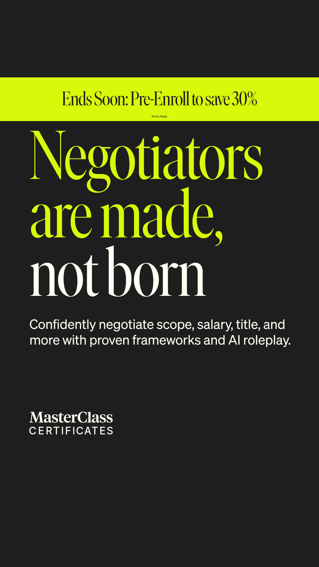 MasterClass Facebook ad