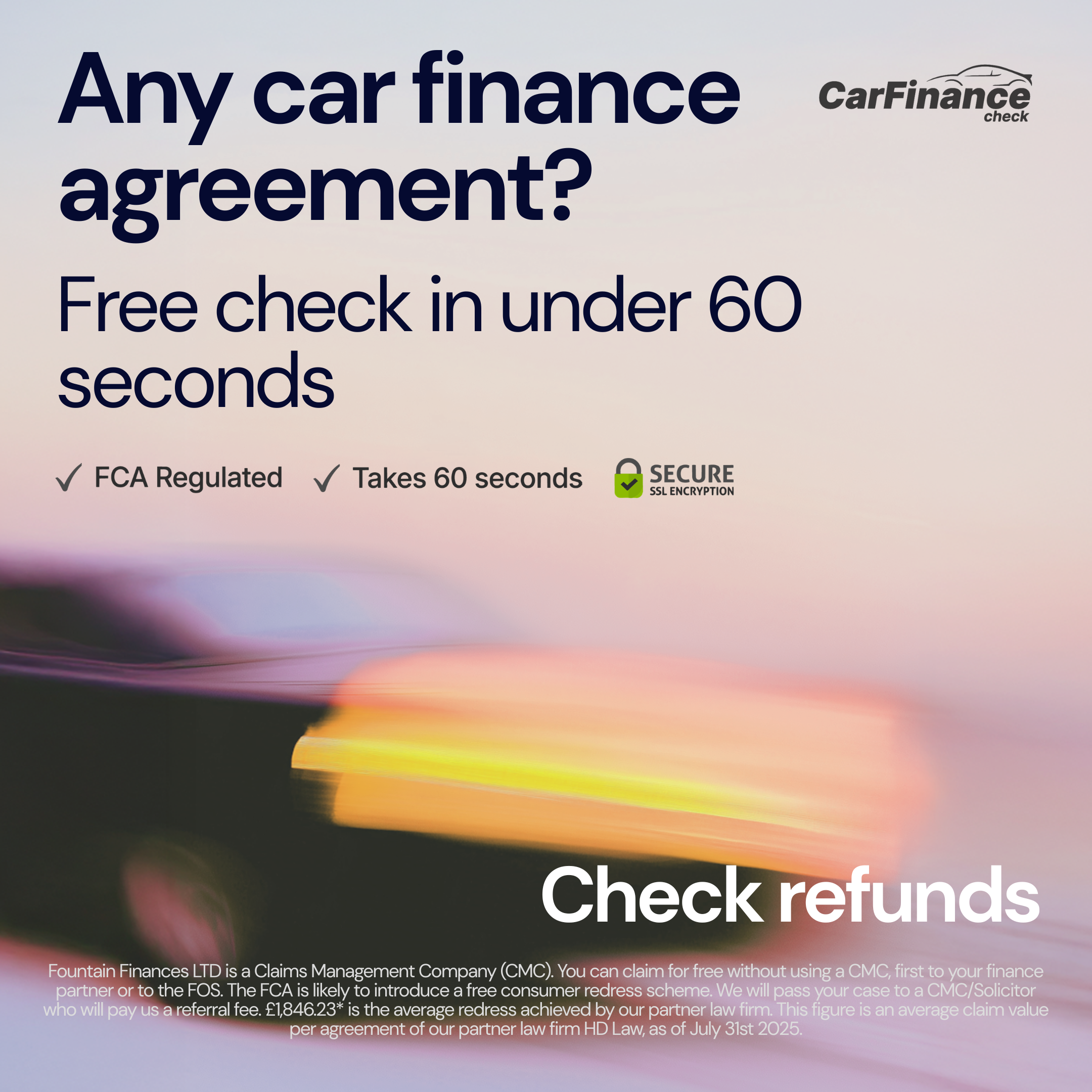 CarFinance Check Facebook ad from Mar 20, 2026