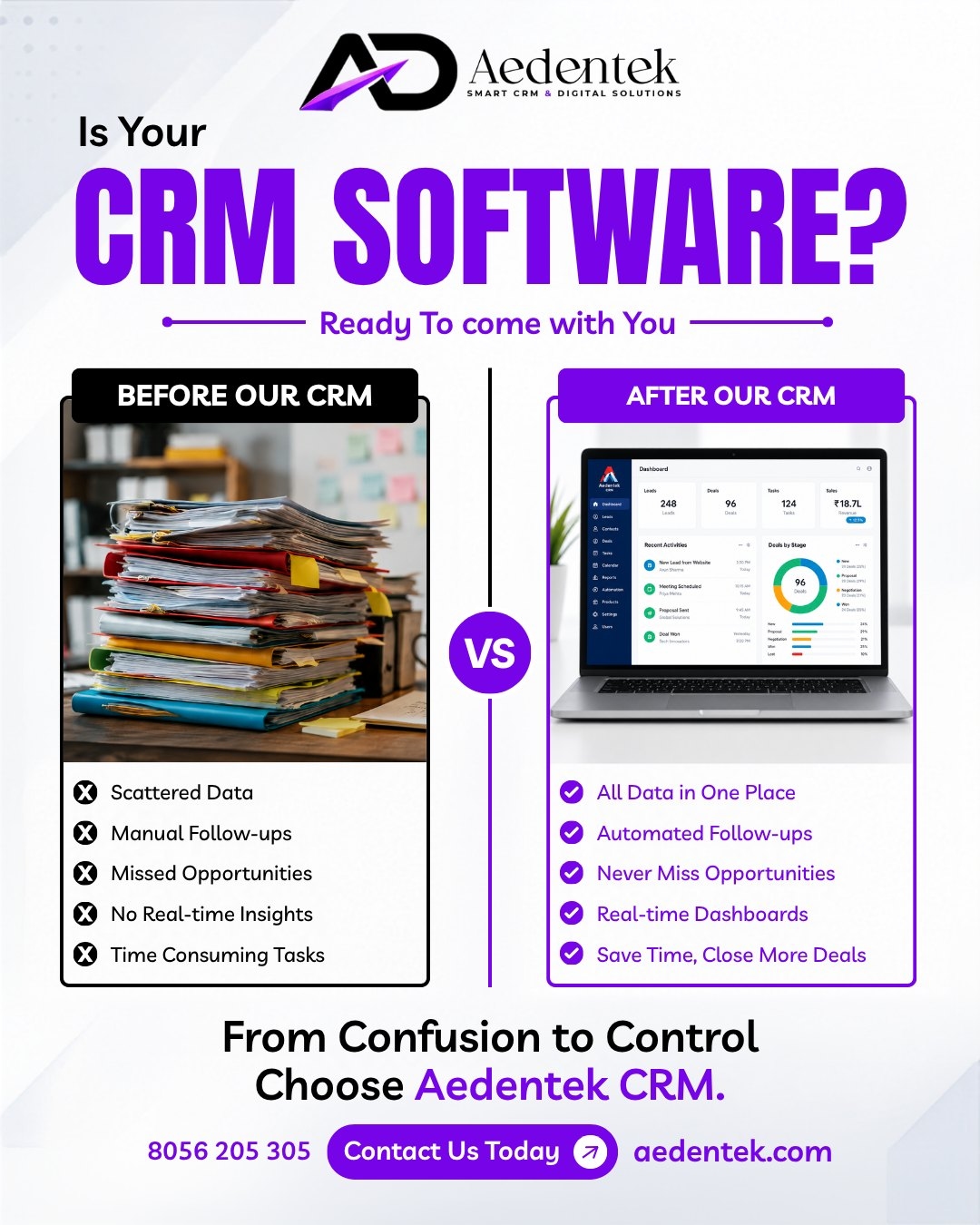 Aedentek AI Smart CRM Digital Solutions Facebook ad