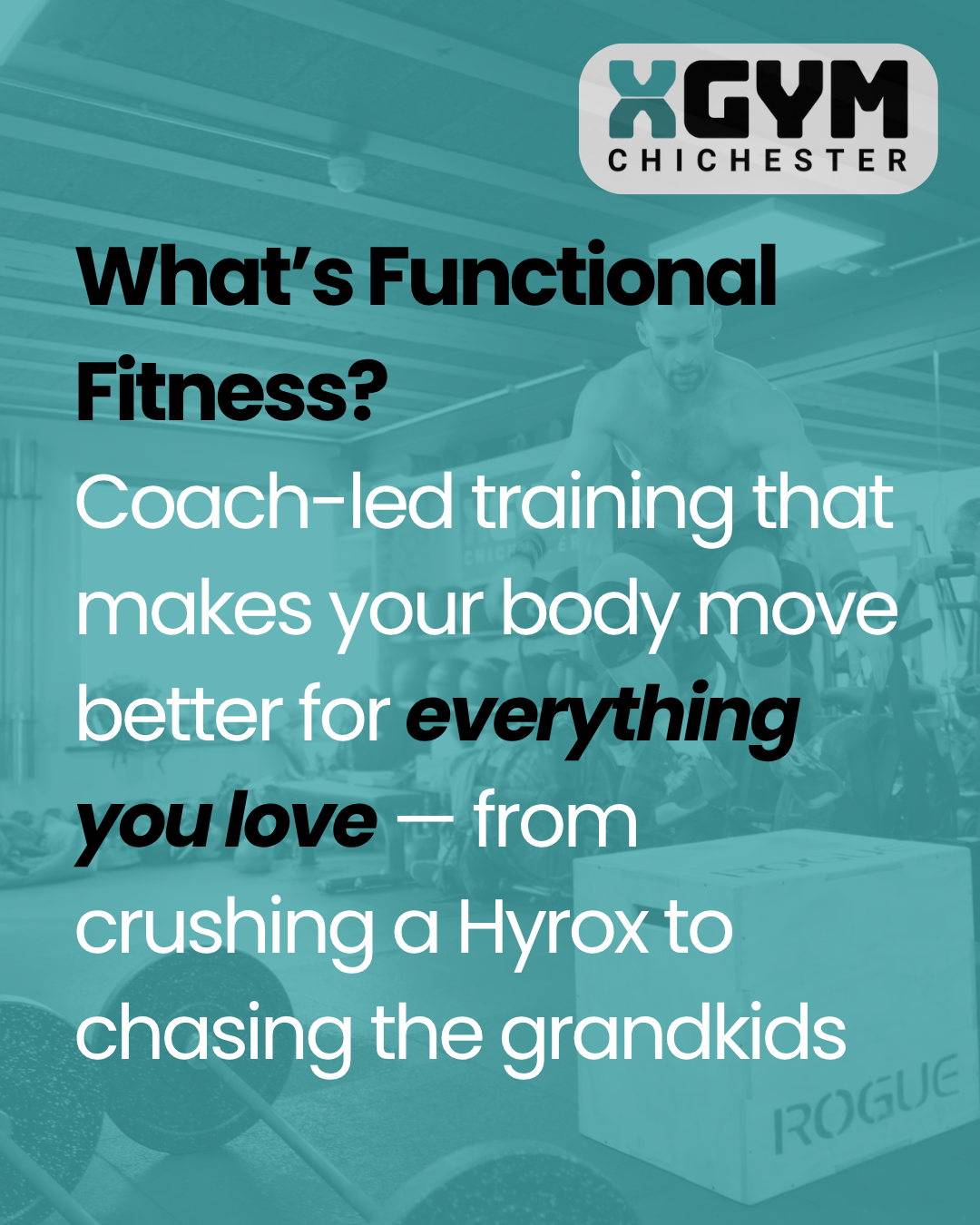 X GYM Chichester Facebook ad: Try Functional Fitness at Xgym Chichester