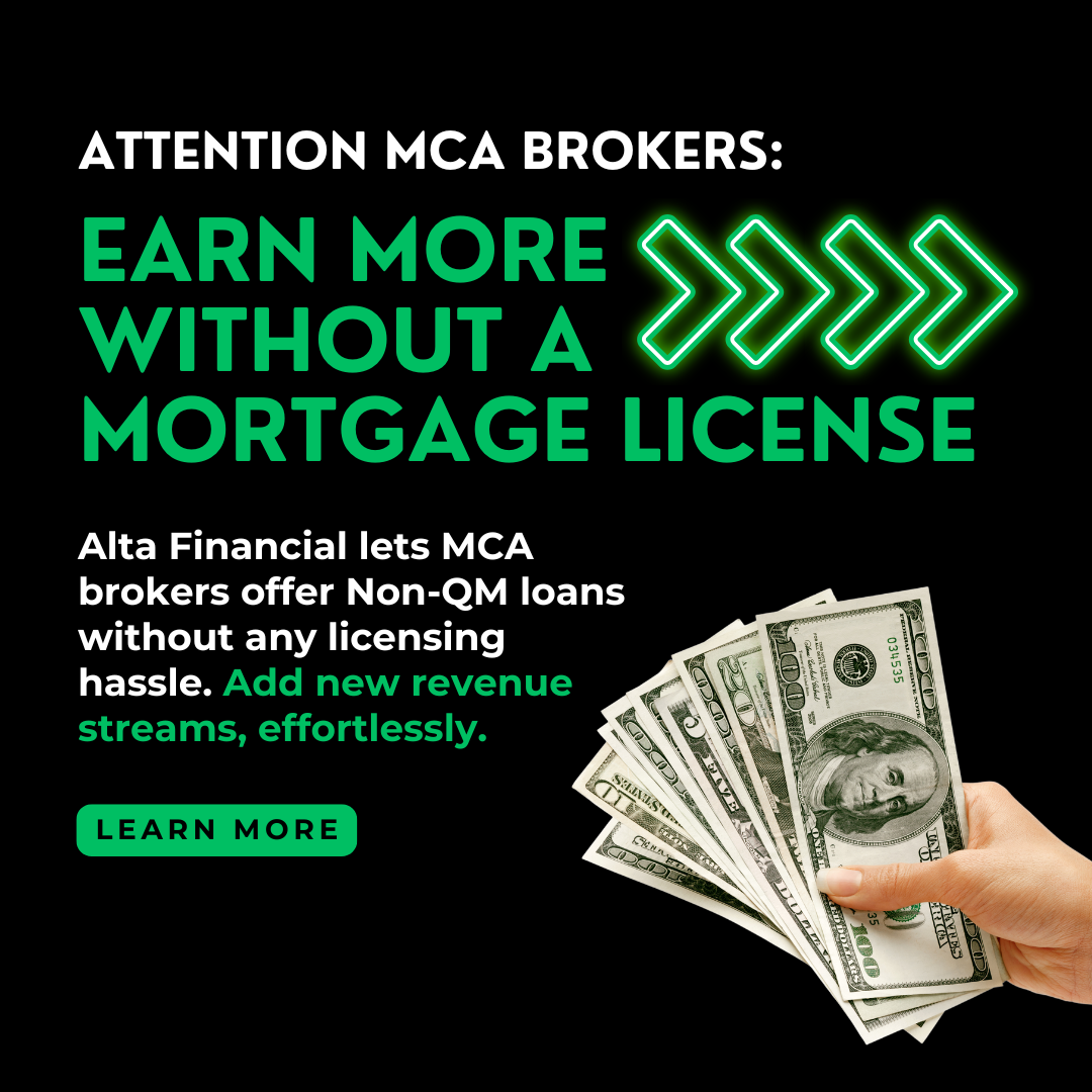 Alta Loan Services Facebook ad: Monetize Dead MCA Leads with Non-QM Loans, No License…