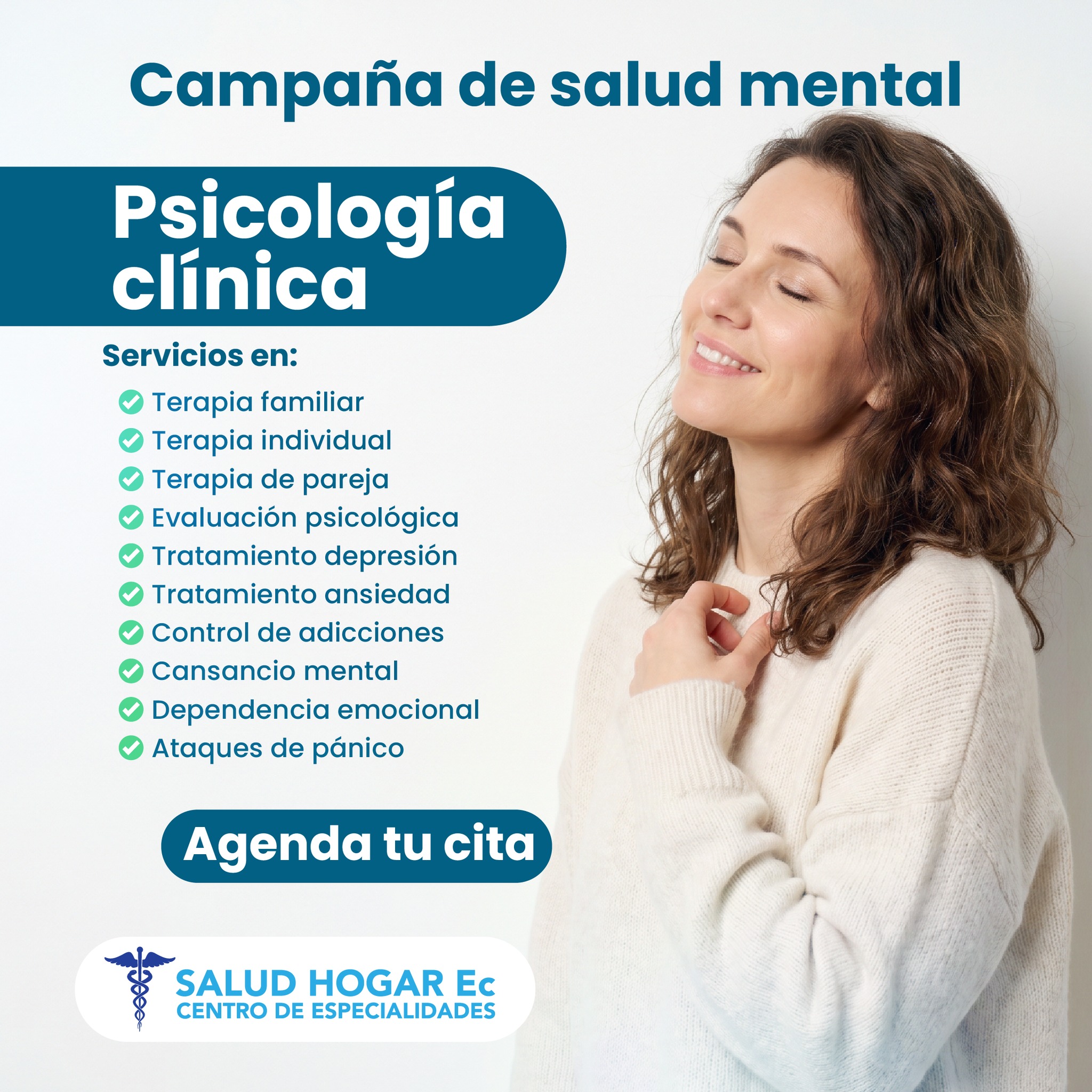 Salud Hogar Ec - Centro de Especialidades Médicas Facebook ad: Tu salud mental también merece atención y cuidado.