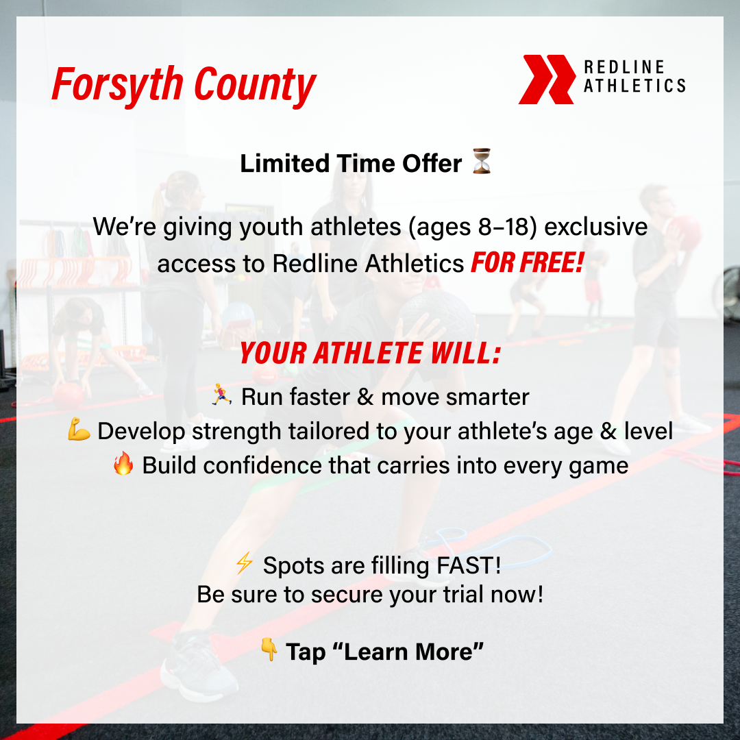 Redline Athletics Forsyth Facebook ad: Youth Athletic Training in Cumming