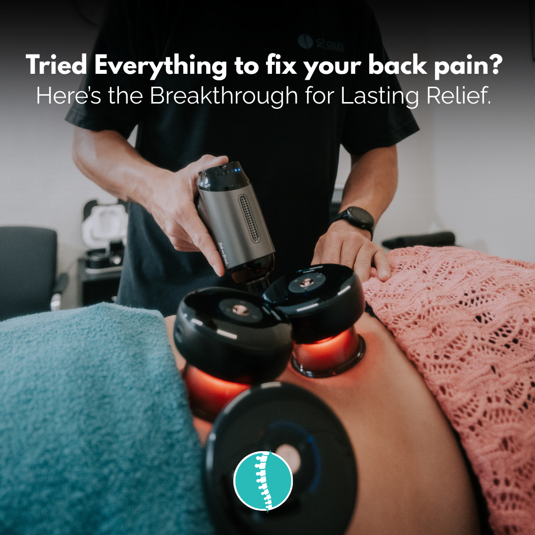 St Giles Physiotherapy Facebook ad: Fix your back - Save 50% on your first session