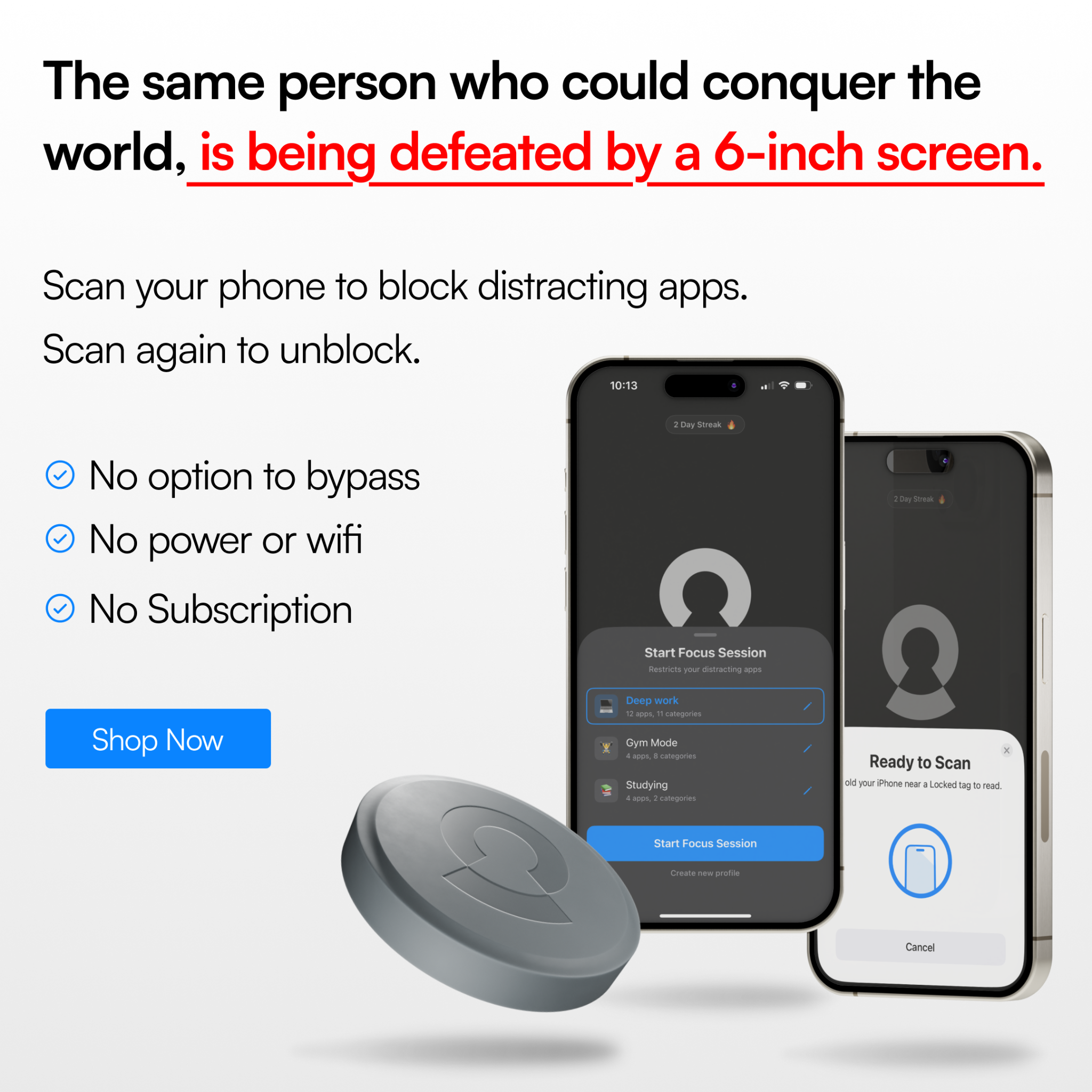 NowLocked - Less Screen Time Facebook ad