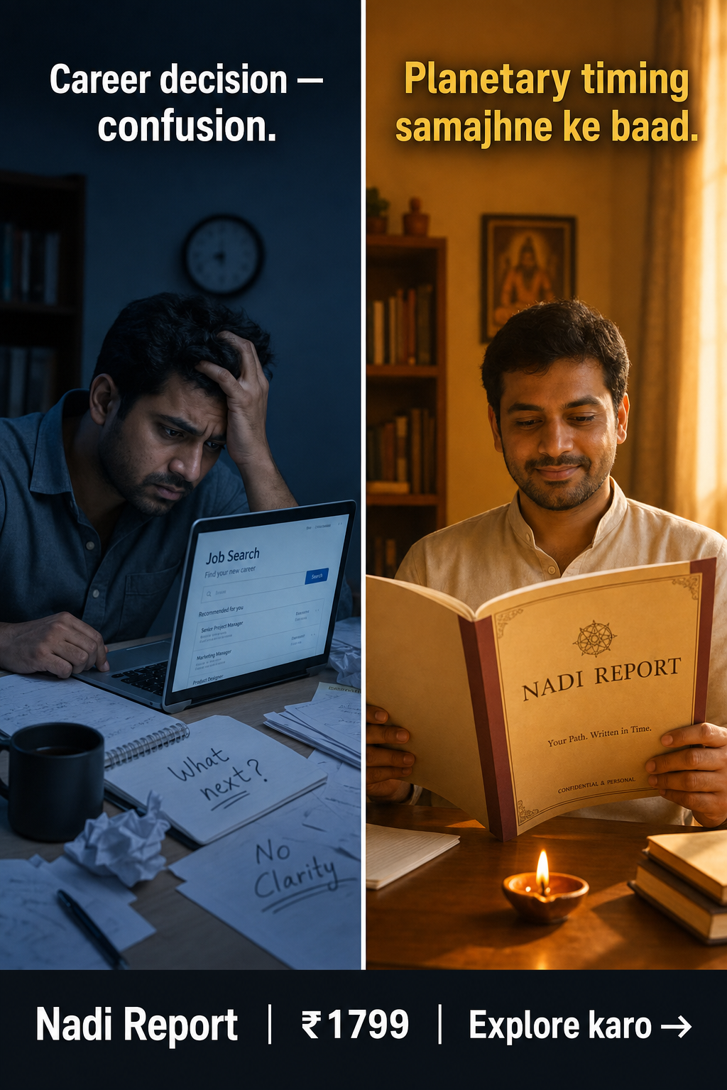 Bhrigu Nandi Nadi Insights Facebook ad: Confusion Se Clarity Tak, Nadi Report ₹1799