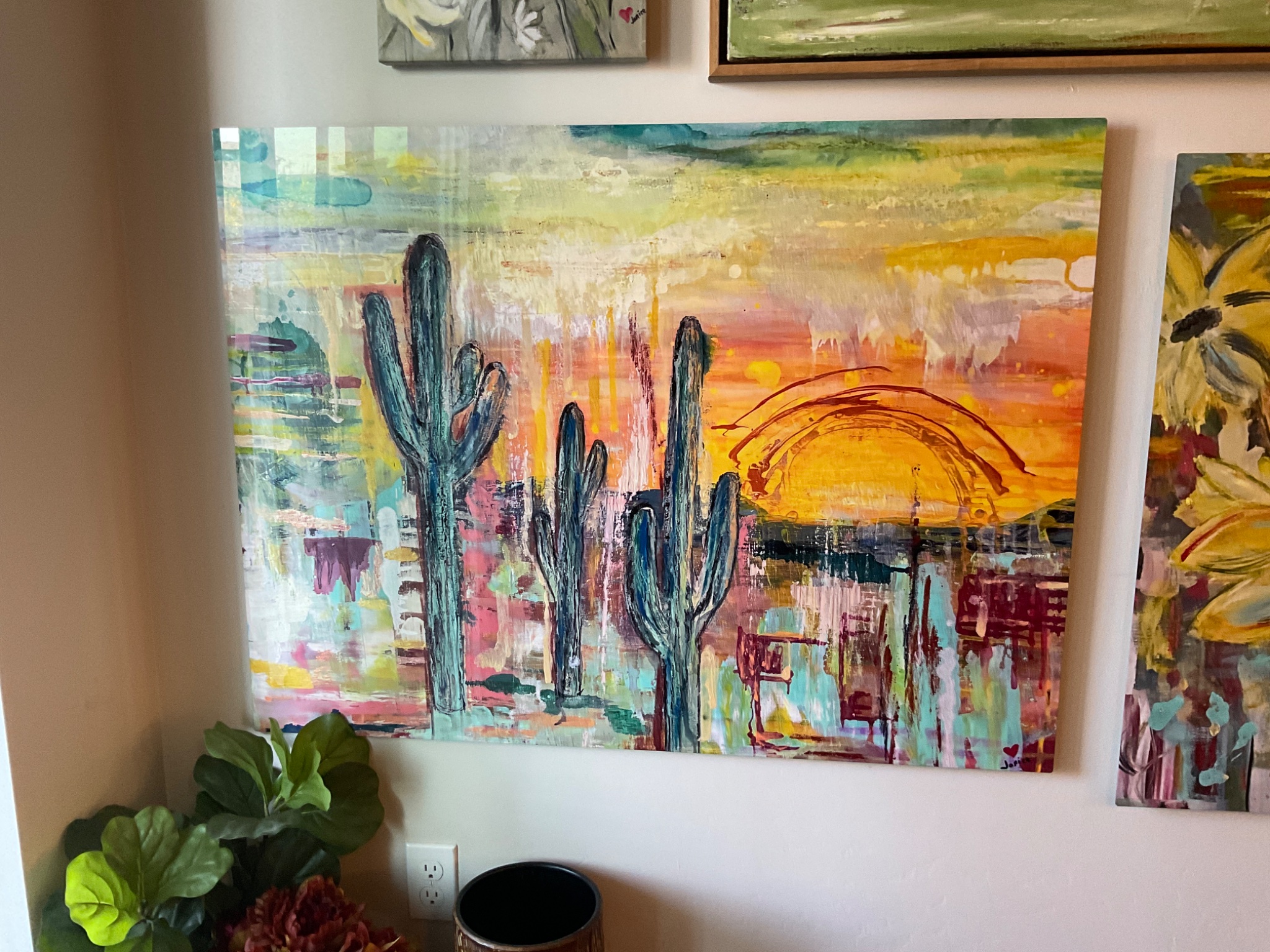 CreateArt Janicegrewe Facebook ad: Art -Desert Explosion on Modern Metal 30x40