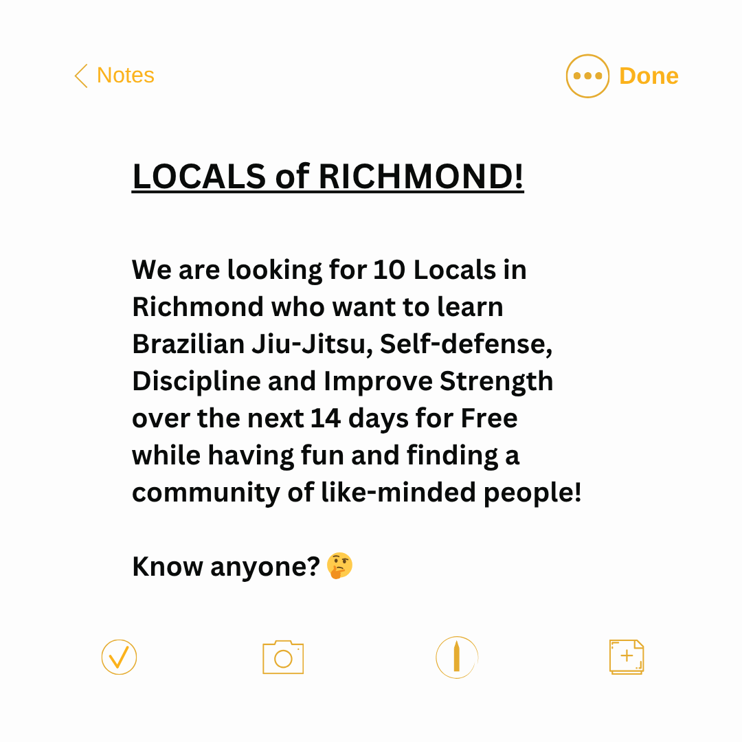 Alpha Jiu Jitsu Academy Richmond Facebook ad: FREE 14 DAYS JIU-JITSU PROGRAM